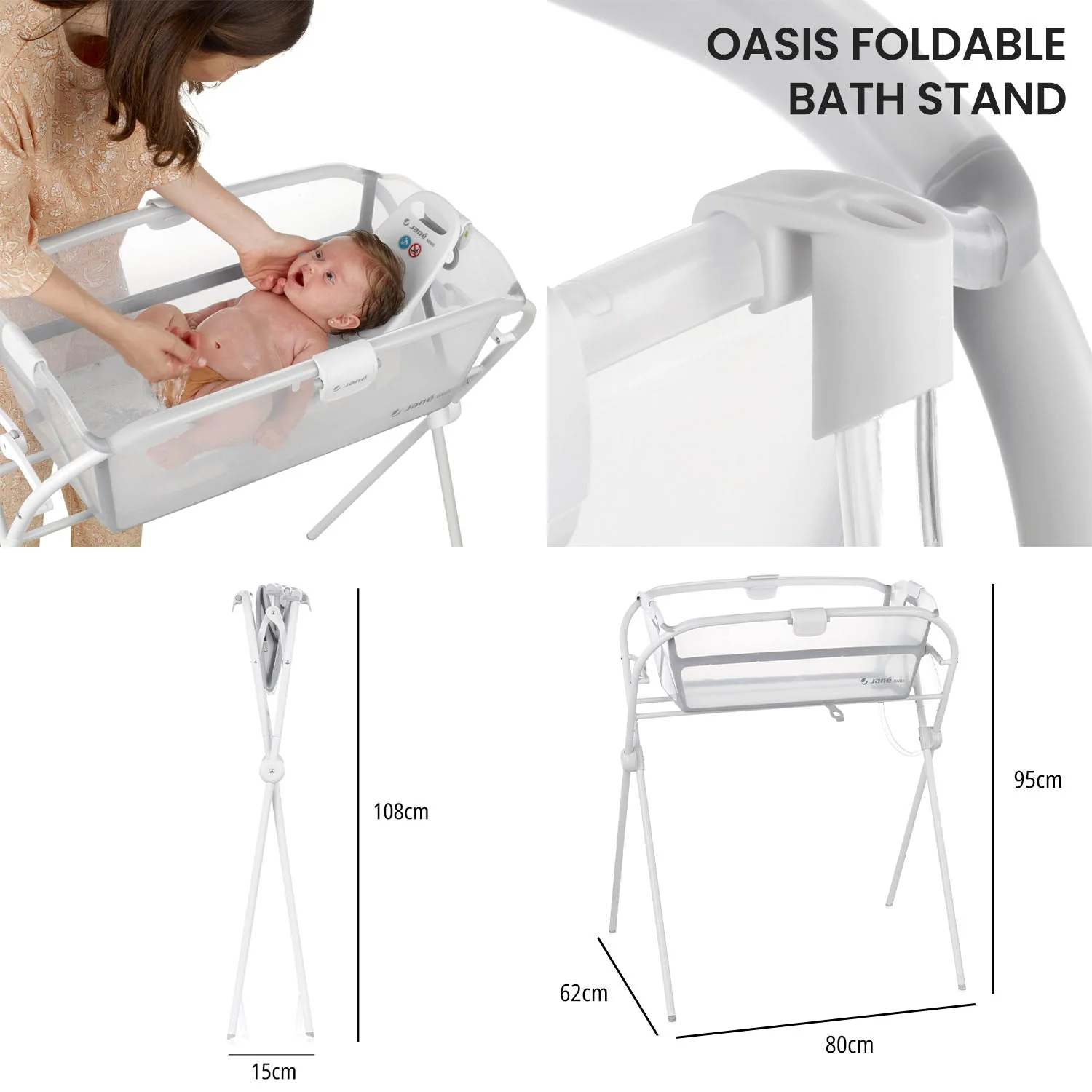 Jane Oasis Folding Bathtub, White - Image 10