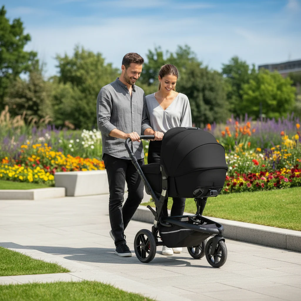 Jané Trider Travel System Bundle with Transporter Plus & Koos R1 i-Size Car Seat, Black - Image 2
