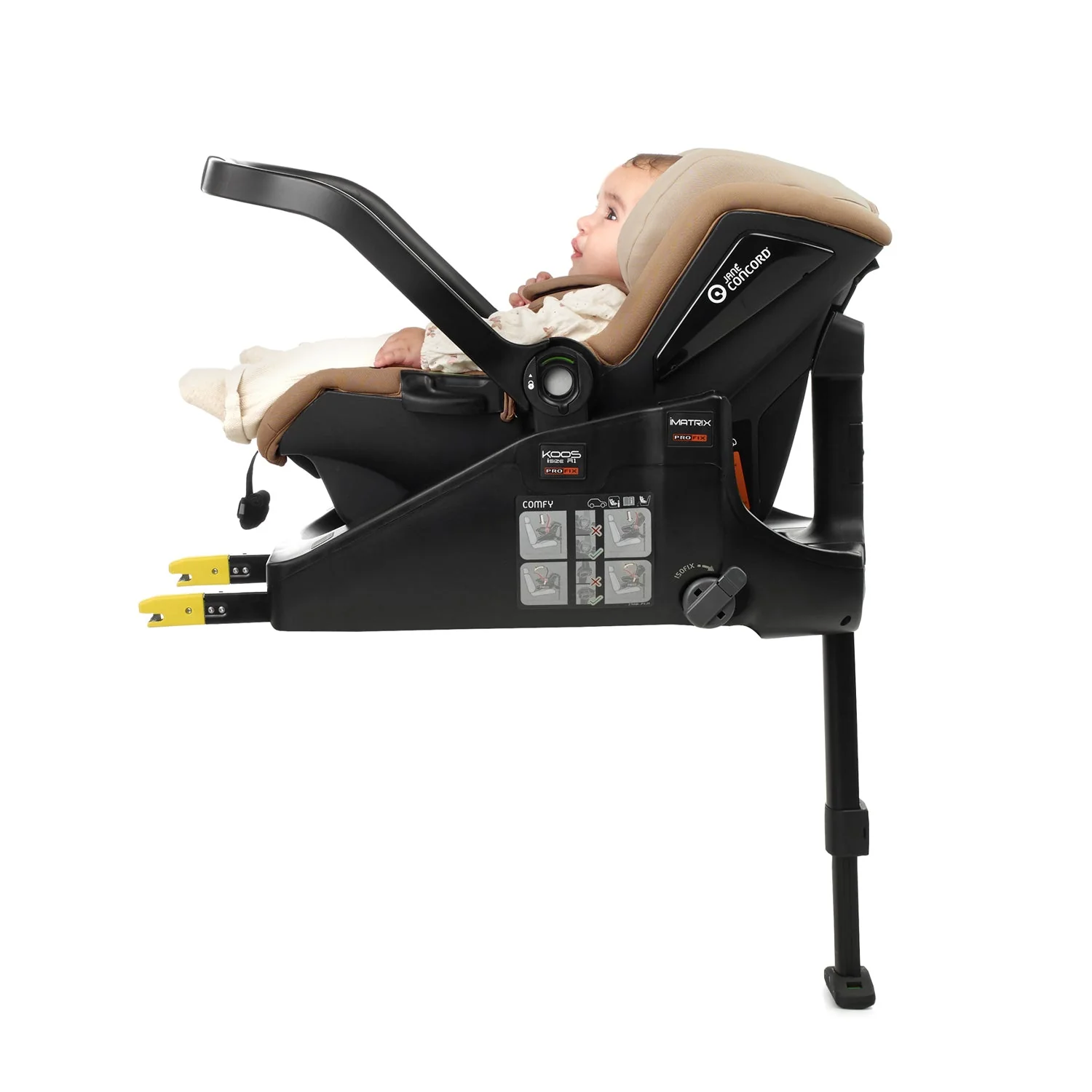 Jané Trider Travel System Bundle with Transporter Plus & Koos R1 i-Size Car Seat, Sand - Image 41