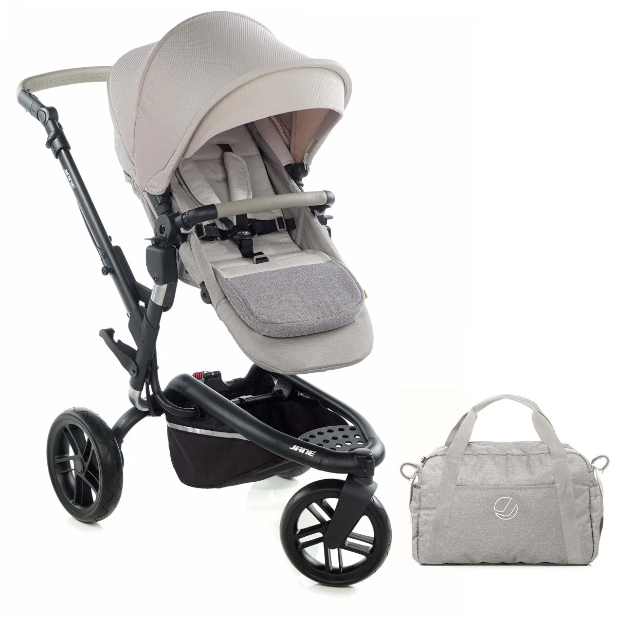 Jané Trider Travel System Bundle with Transporter Plus & Koos R1 i-Size Car Seat, Sand - Image 8