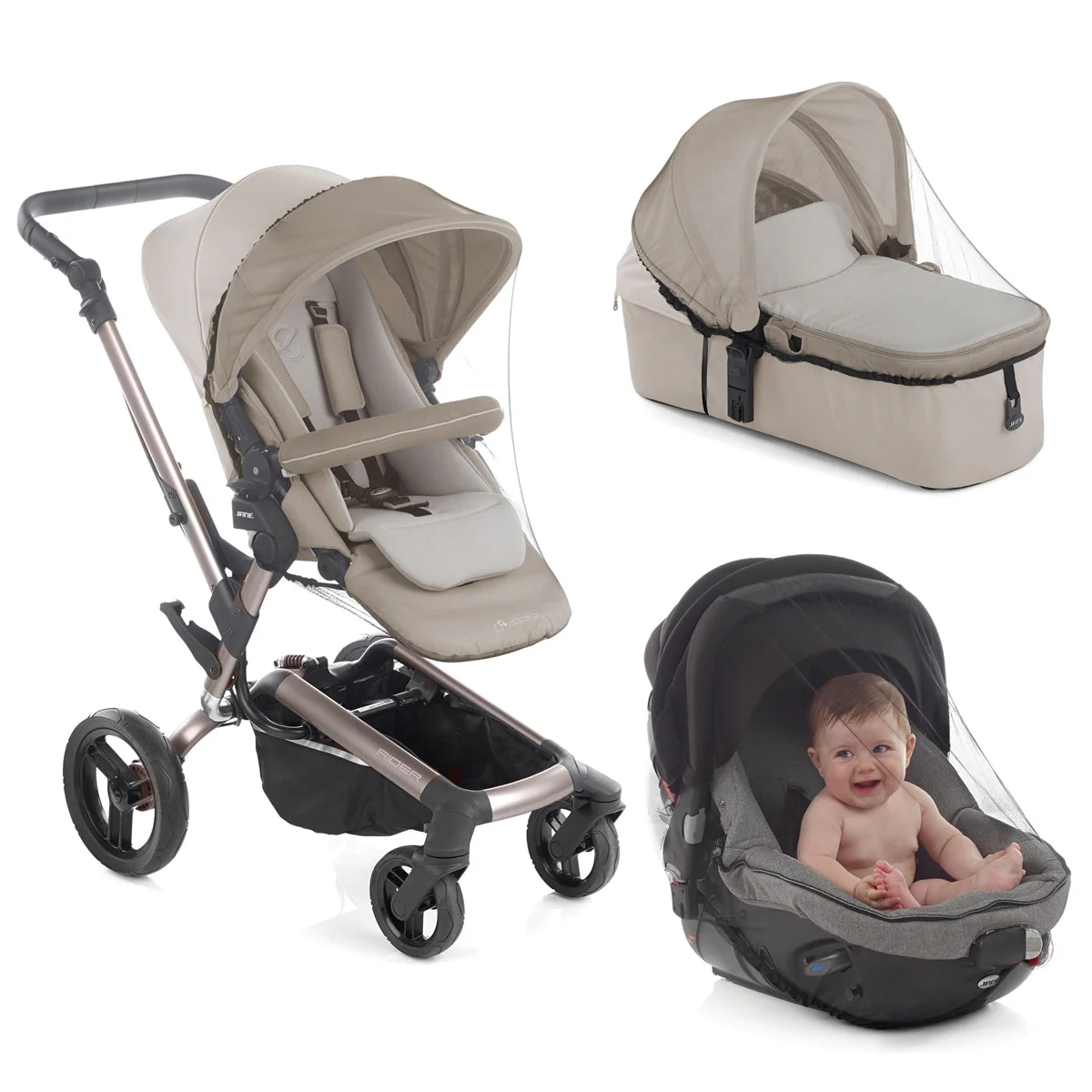 Jané Universal Insect Net for Pram, Carrycot & Car Seat with Carry Bag