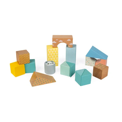 Janod Pure Wooden Pull-Along Blocks Cart - Image 8