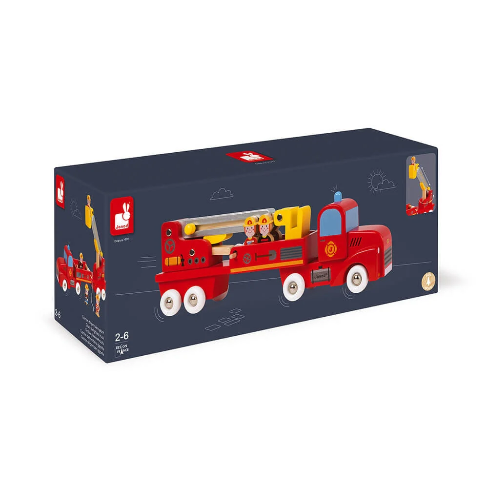 Janod Story Giant Wooden Firefighters Truck - Image 4