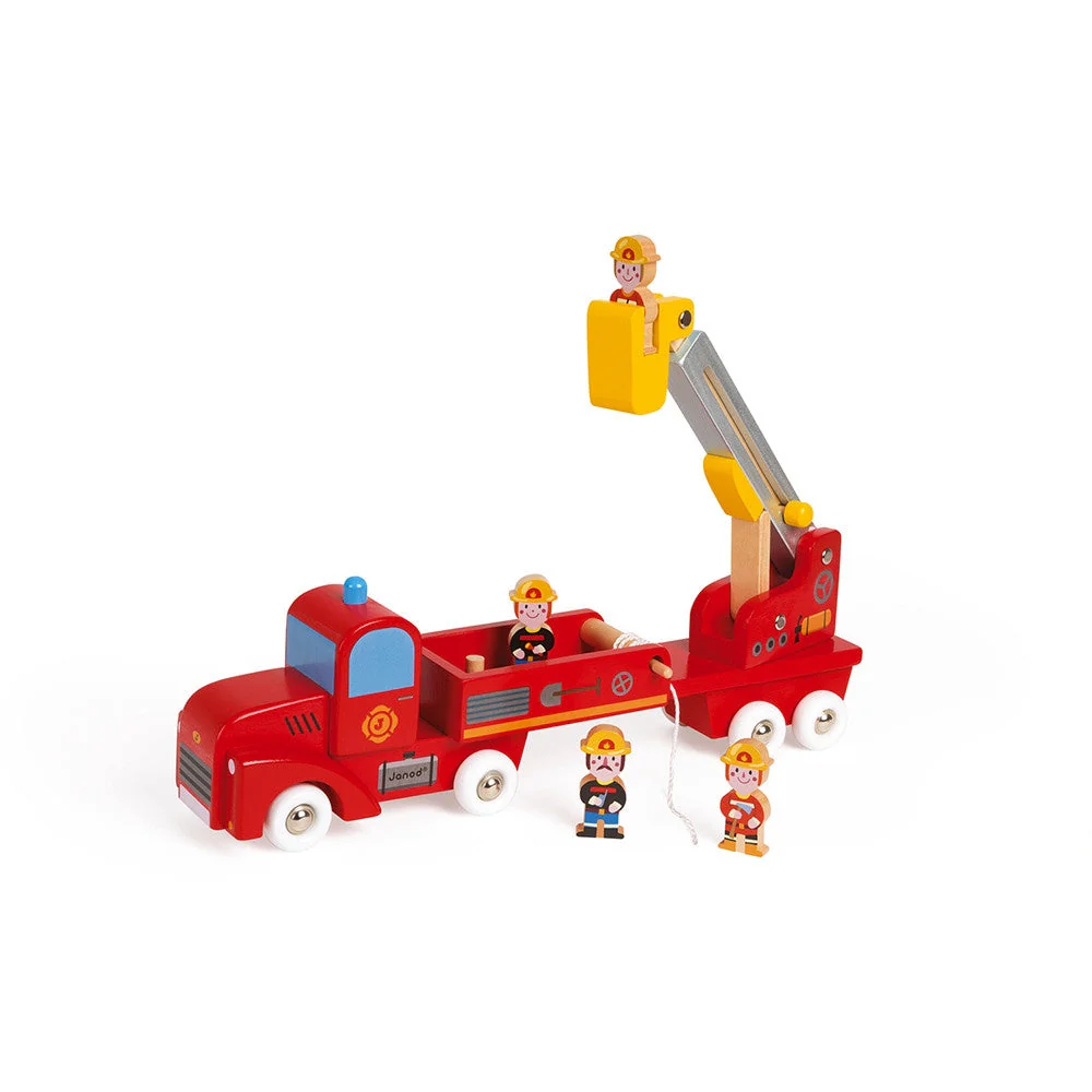 Janod Story Giant Wooden Firefighters Truck - Image 5