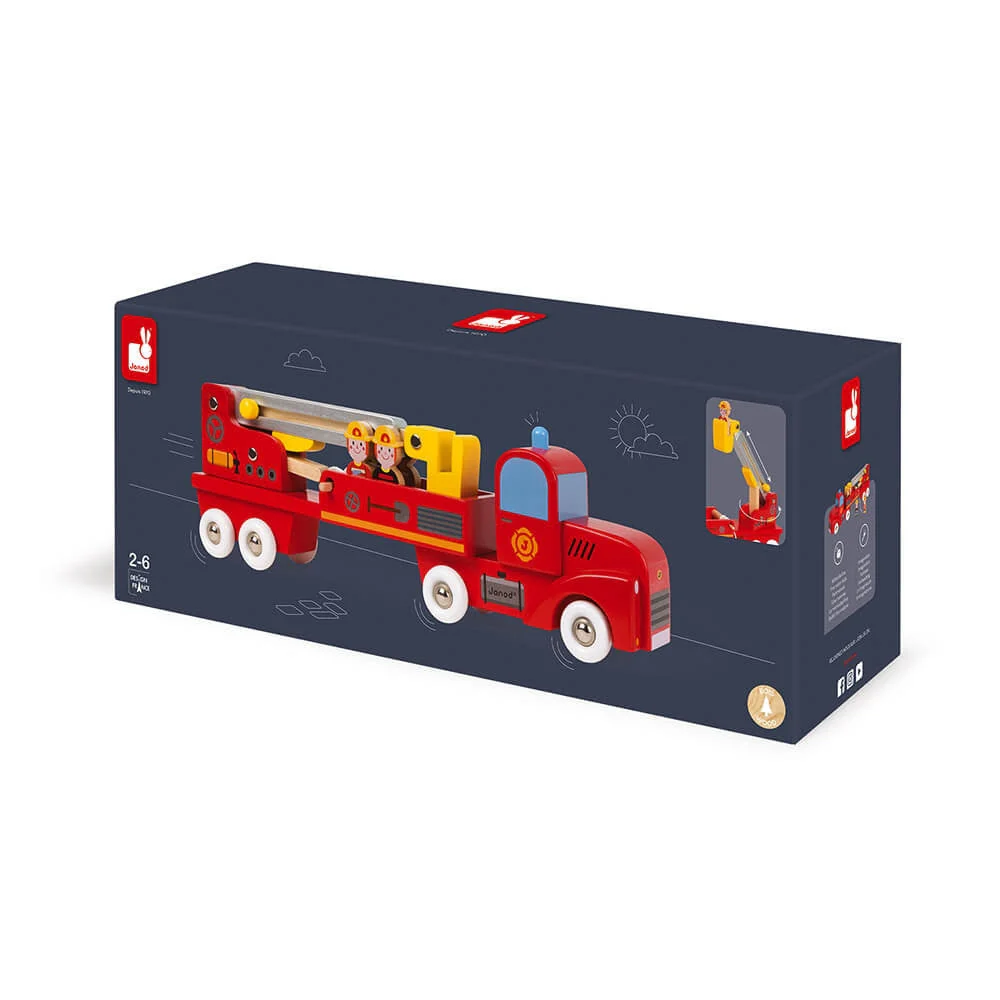 Janod Story Giant Wooden Firefighters Truck - Image 6