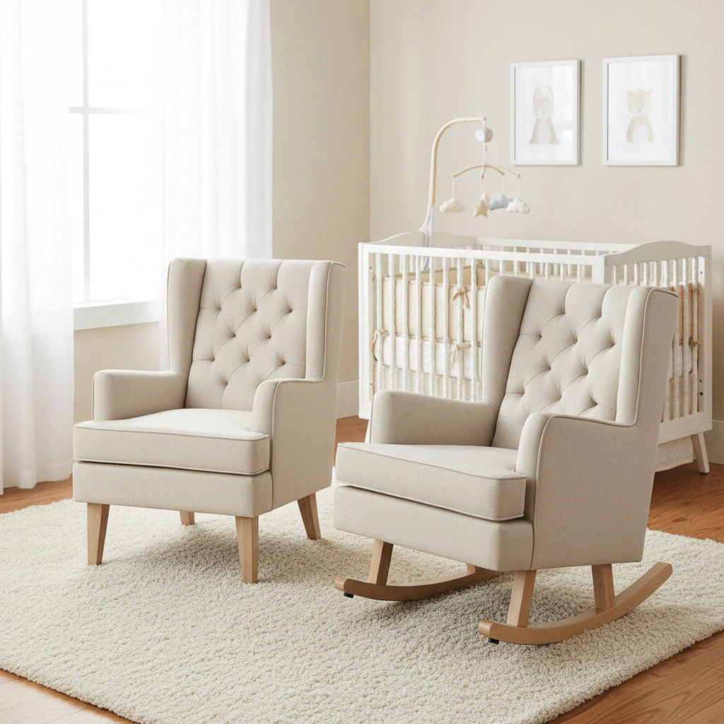 Johnston's Soothe Easy Nursing Chair & Rocker with Foot Stool – Convertible Feeding Chair - Image 6