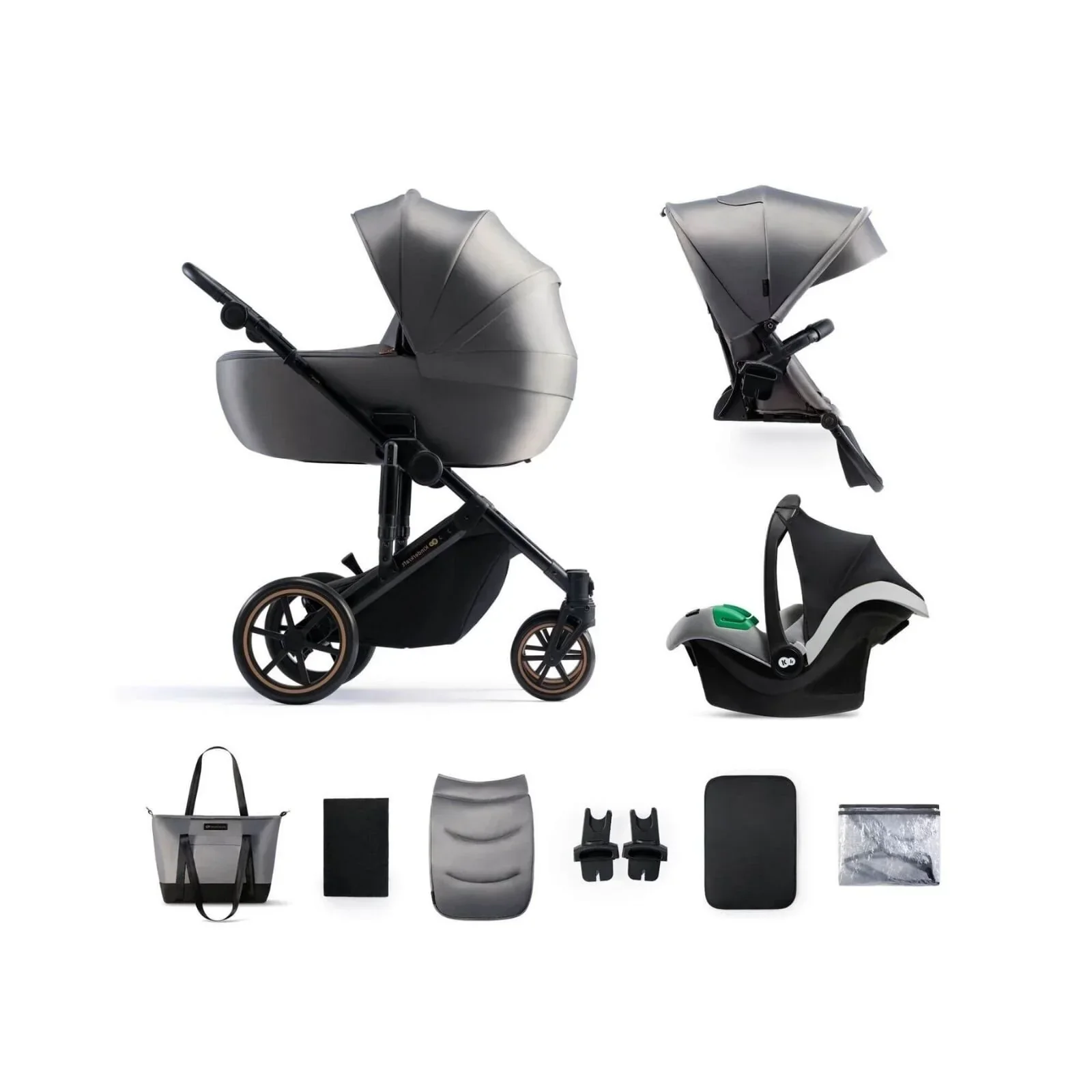 Kinderkraft 3-in-1 Mink Pro Prime 2 Travel System with Car Seat - Shadow Grey