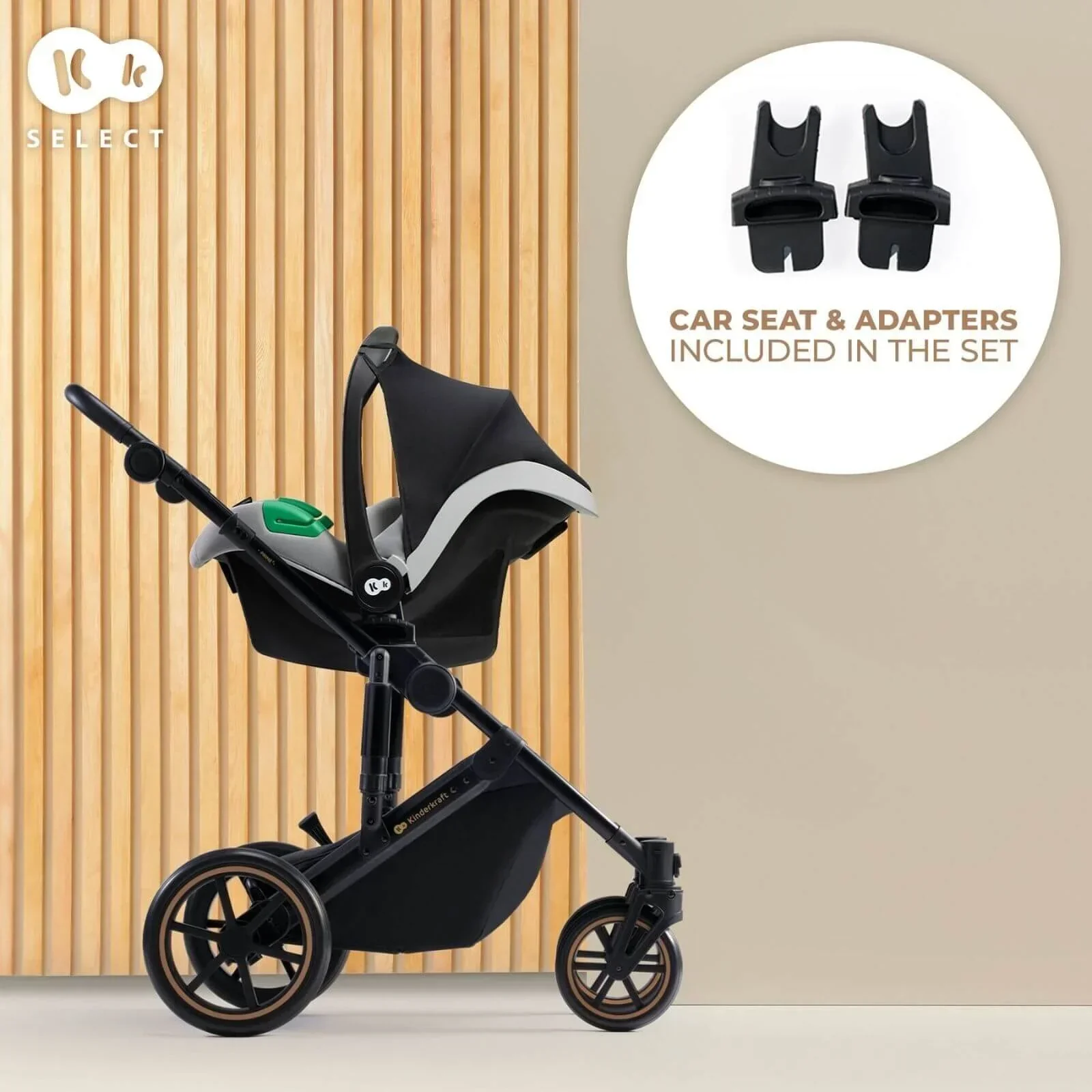 Kinderkraft 3-in-1 Mink Pro Prime 2 Travel System with Car Seat - Shadow Grey - Image 6