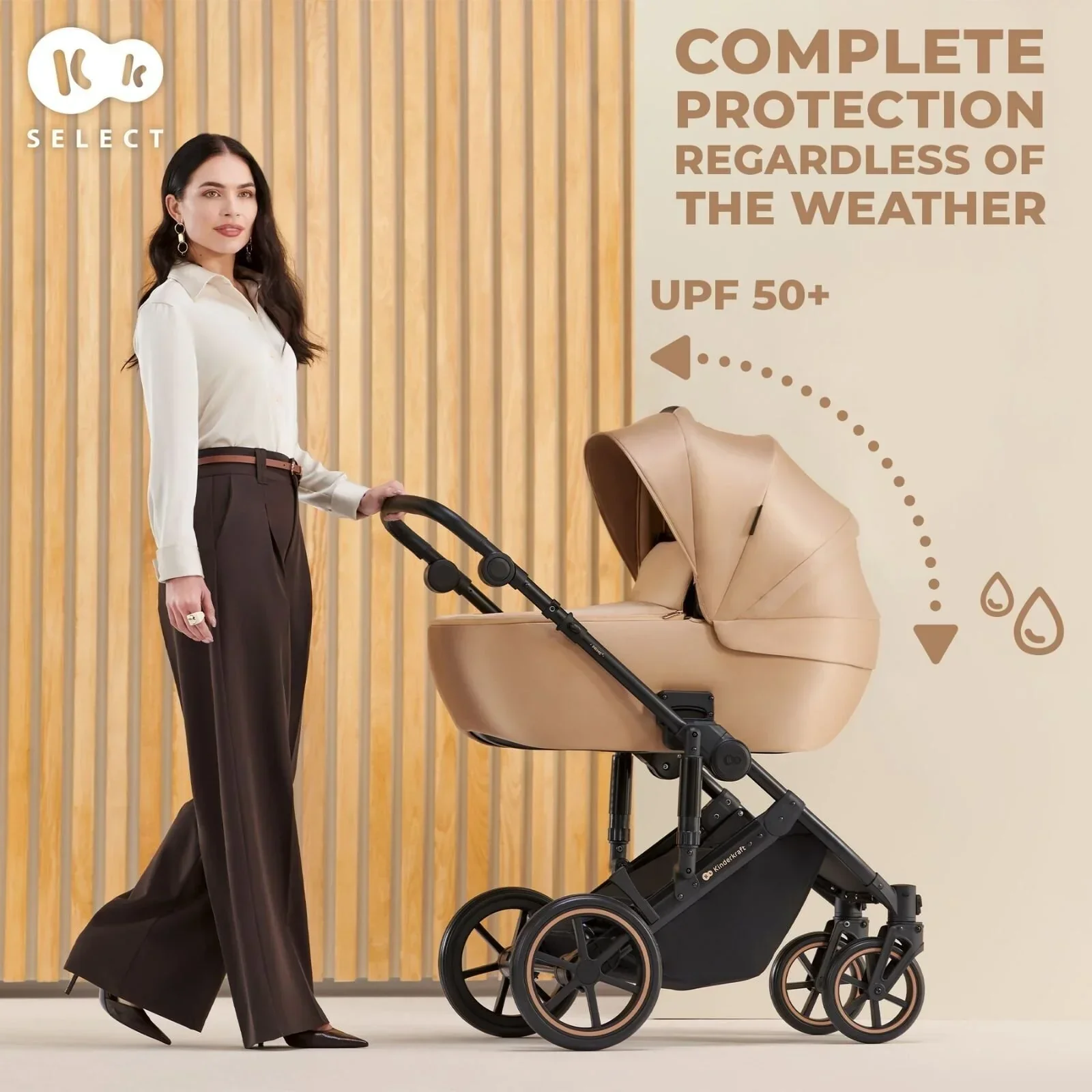 Kinderkraft 3-in-1 Mink Pro Prime 2 Travel System with Car Seat - Venezian Black - Image 8