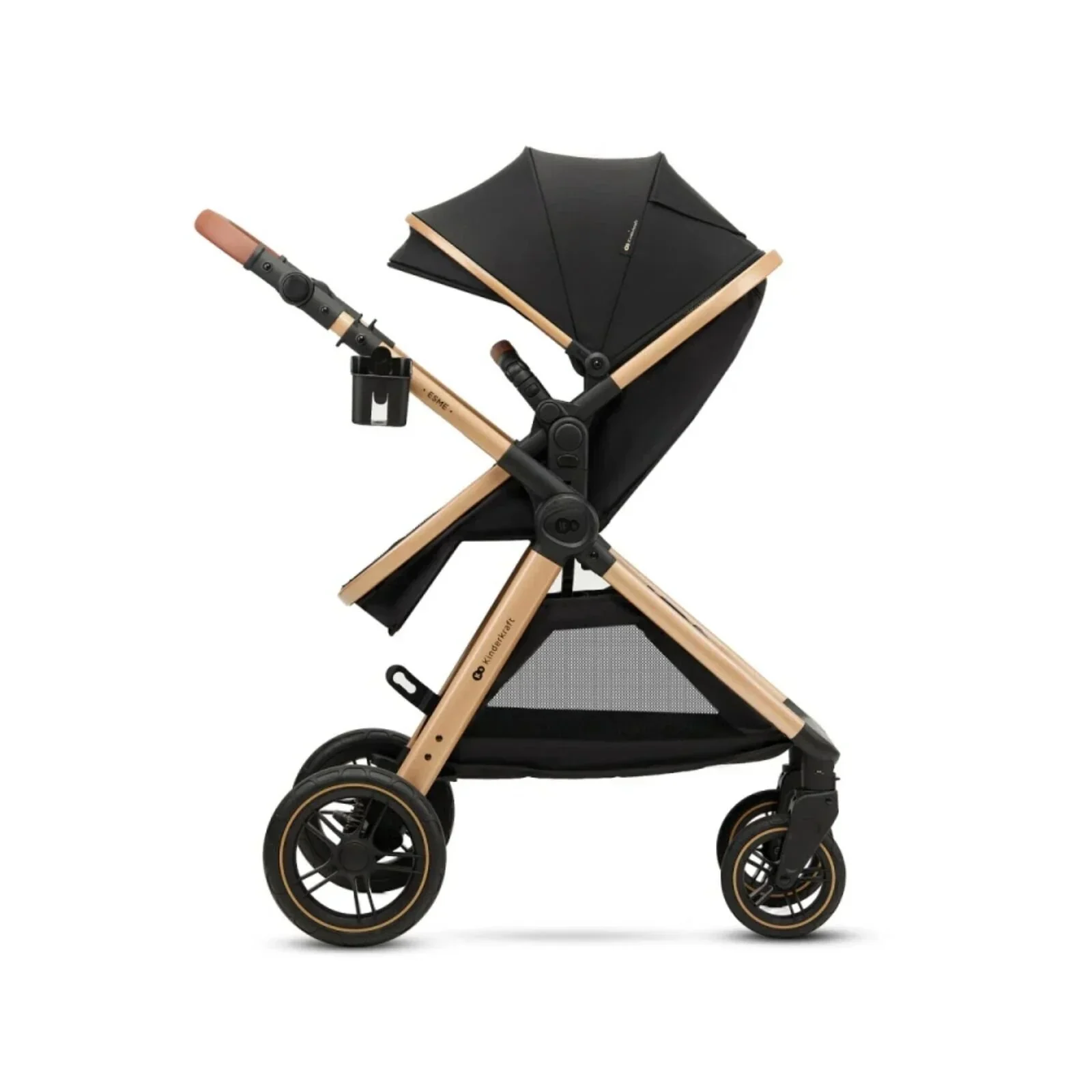 Kinderkraft Esme 3-in-1 Travel System with Mink Pro Car Seat - Pure Black - Image 4