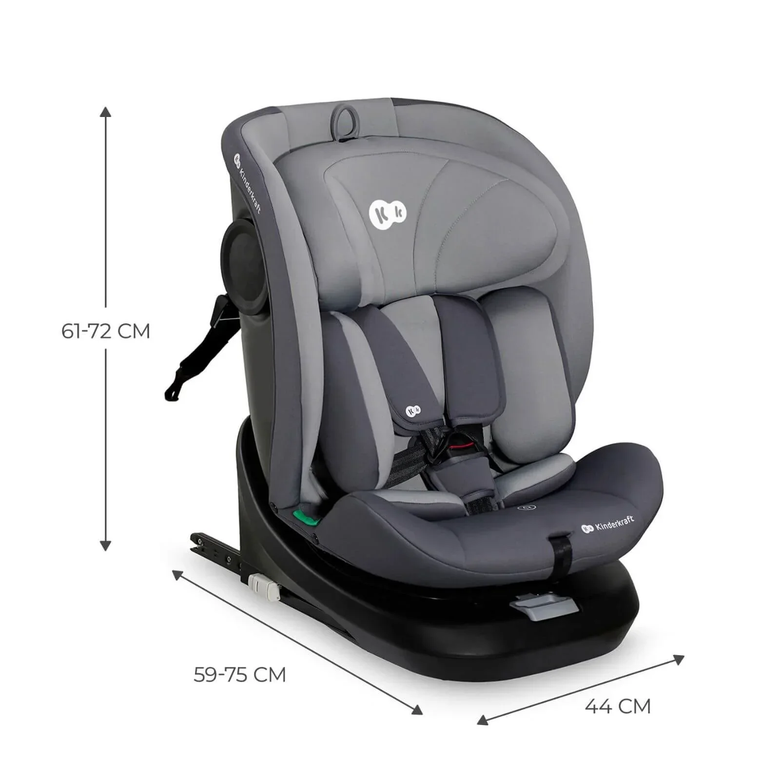 Kinderkraft i-Grow i-Size Car Seat (Birth to 12 Years) - Grey - Image 12