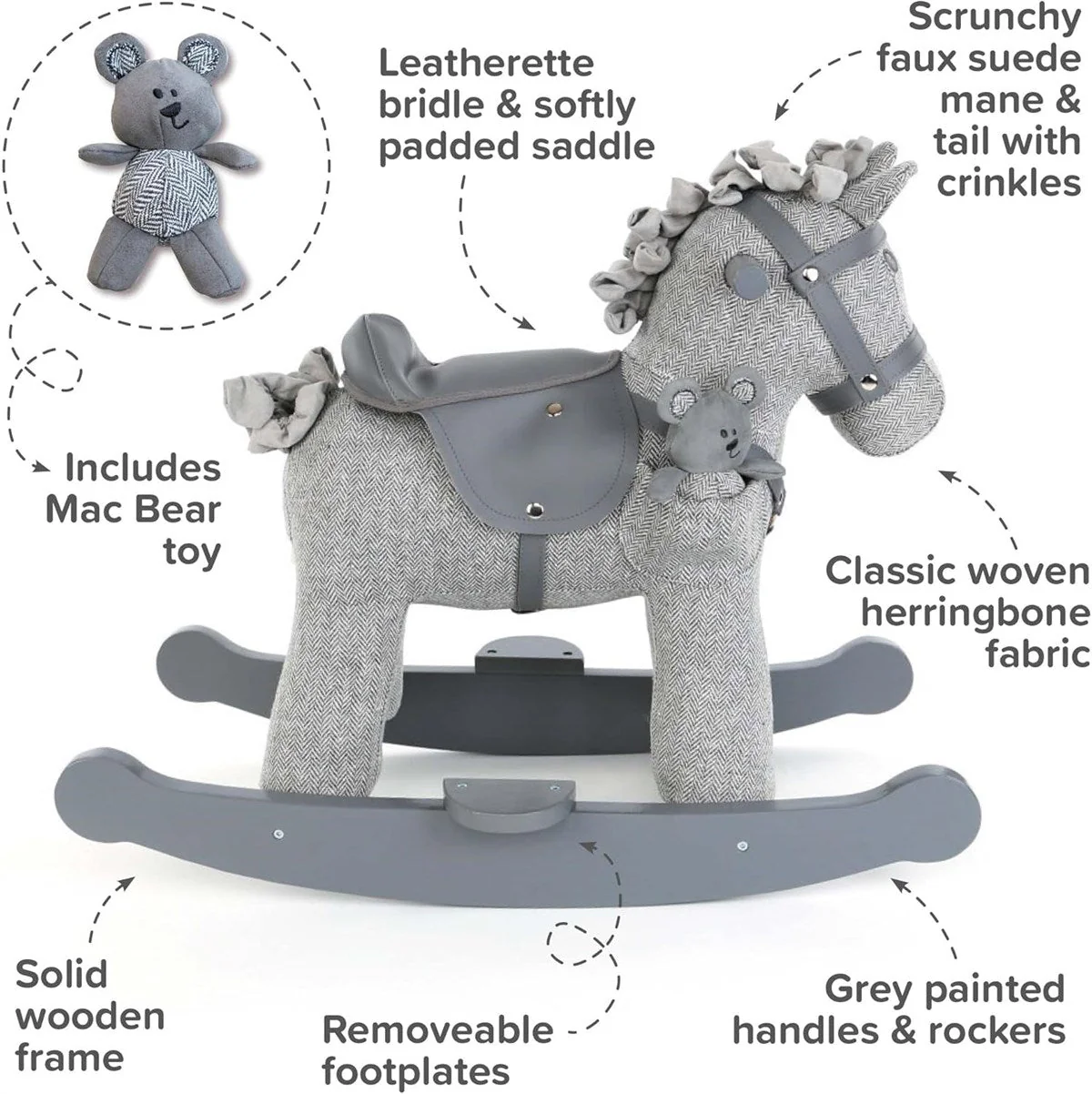Little Bird Told Me Stirling & Mac Rocking Horse, 9 months+ - Image 4
