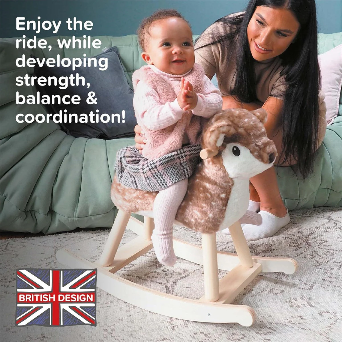 Little Bird Told Me Willow Rocking Deer - Woodland Ride-On Toy for Toddlers (9 Months+) - Image 2