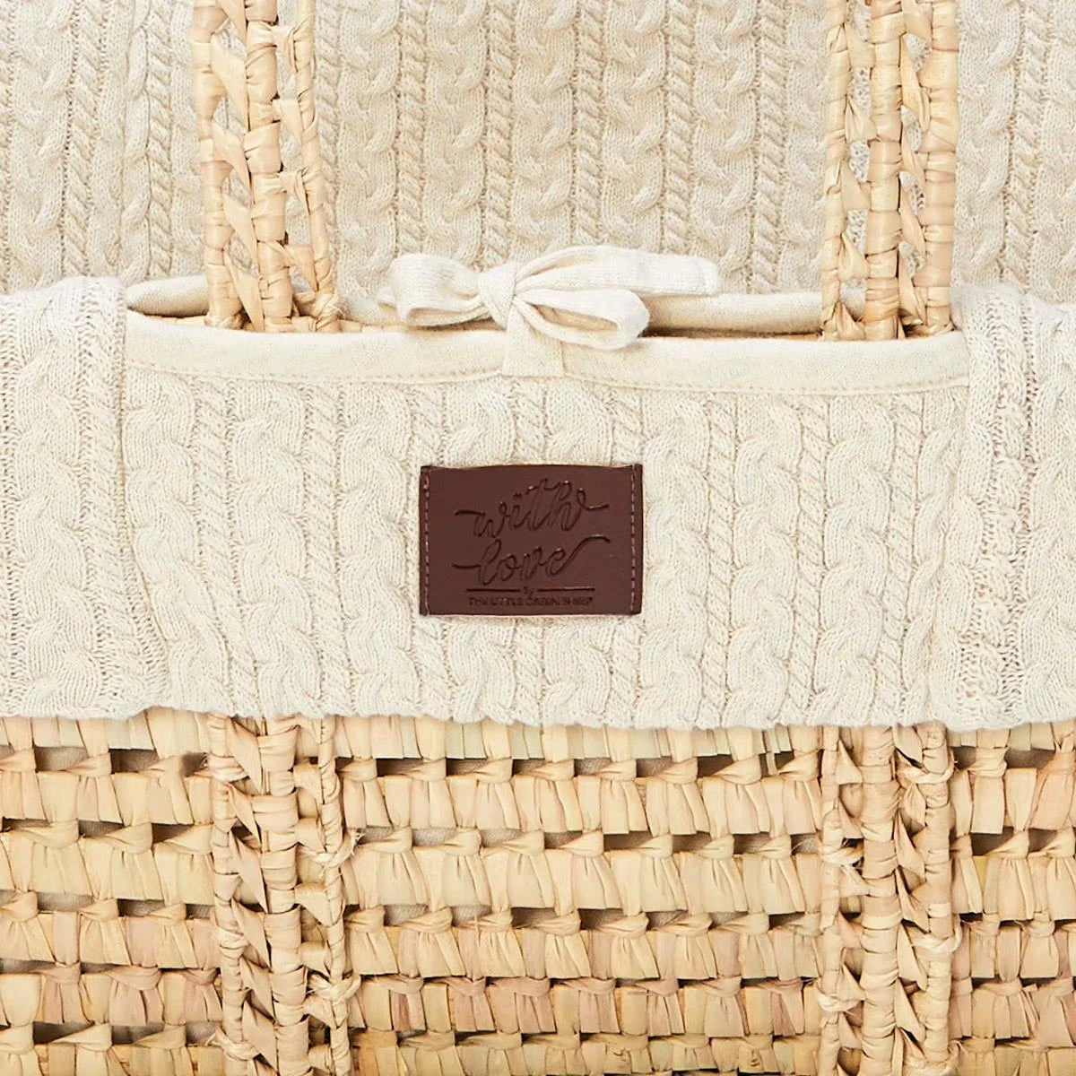 Little Green Sheep Natural Knitted Moses Basket & Mattress - Image 10