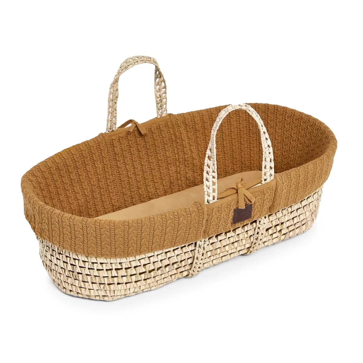 Little Green Sheep Natural Knitted Moses Basket & Mattress - Image 12