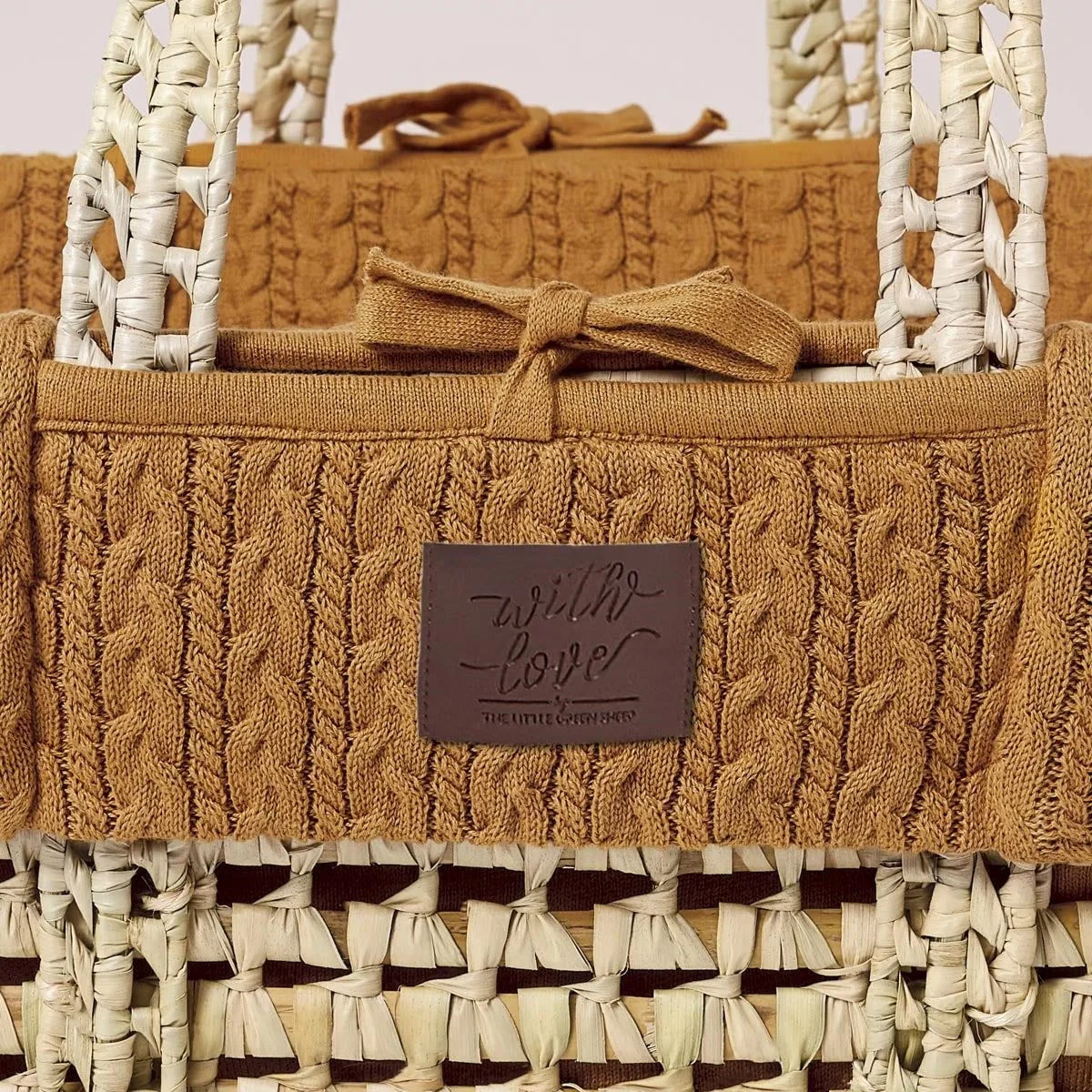 Little Green Sheep Natural Knitted Moses Basket & Mattress - Image 13
