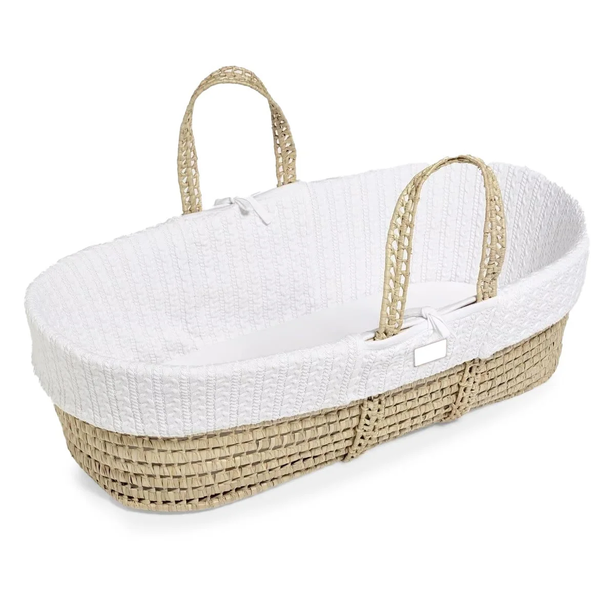 Little Green Sheep Natural Knitted Moses Basket & Mattress - Image 6