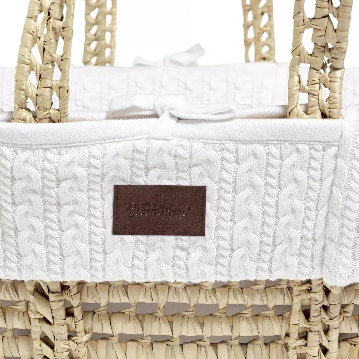 Little Green Sheep Natural Knitted Moses Basket & Mattress - Image 7