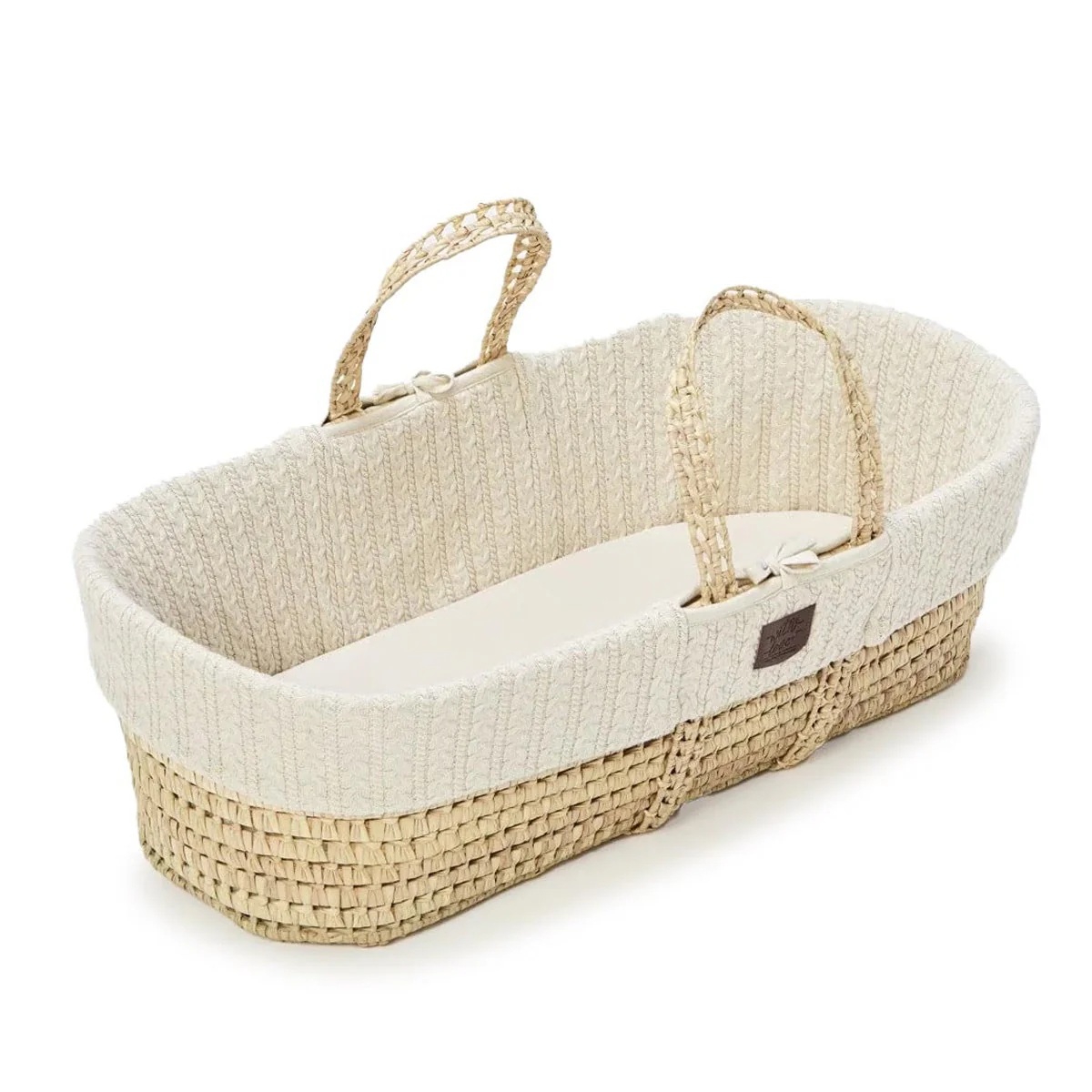 Little Green Sheep Natural Knitted Moses Basket & Mattress - Image 9