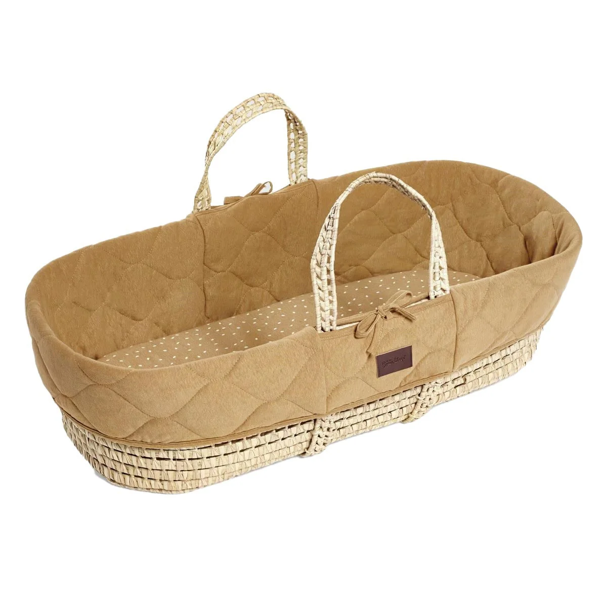 Little Green Sheep Natural Quilted Moses Basket + Mattress - Image 12