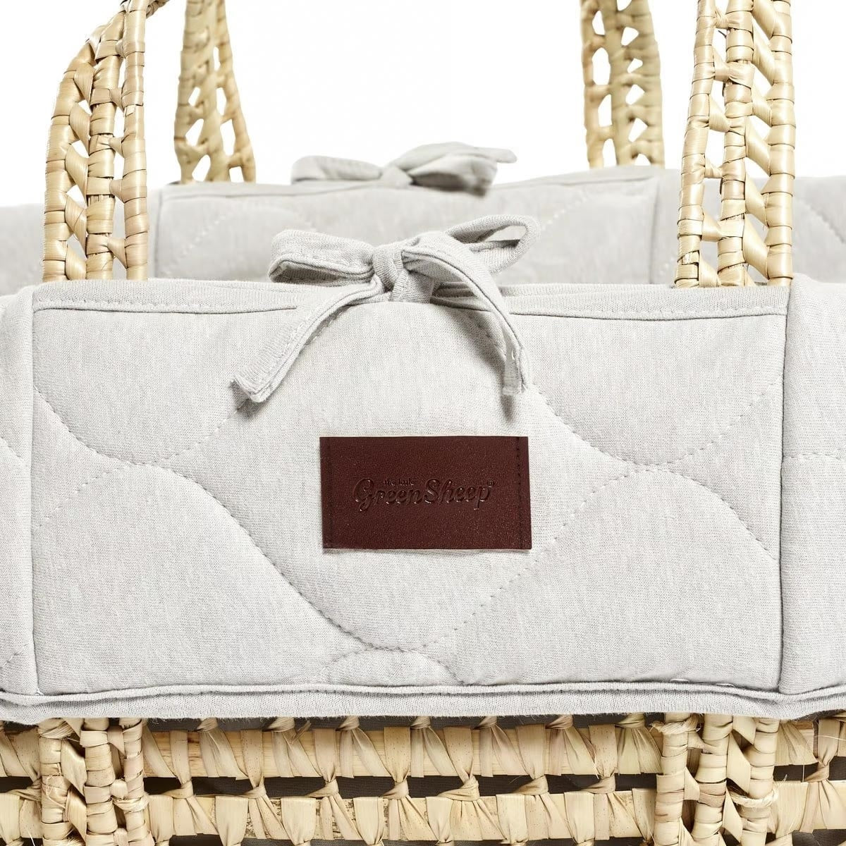 Little Green Sheep Natural Quilted Moses Basket + Mattress - Image 2