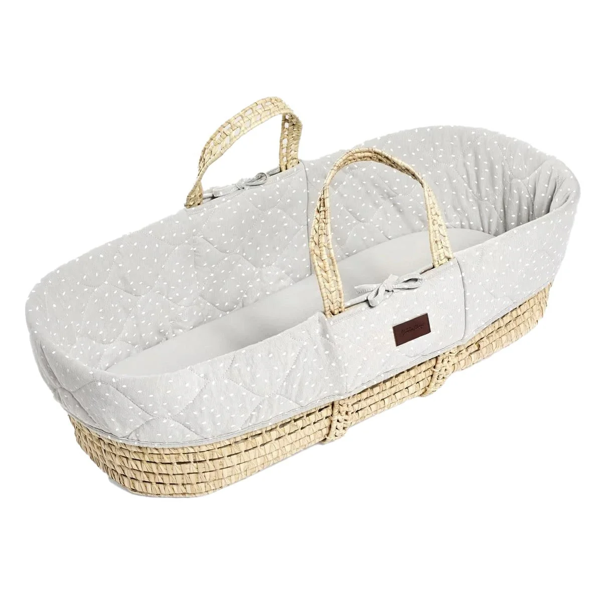 Little Green Sheep Natural Quilted Moses Basket + Mattress - Image 5