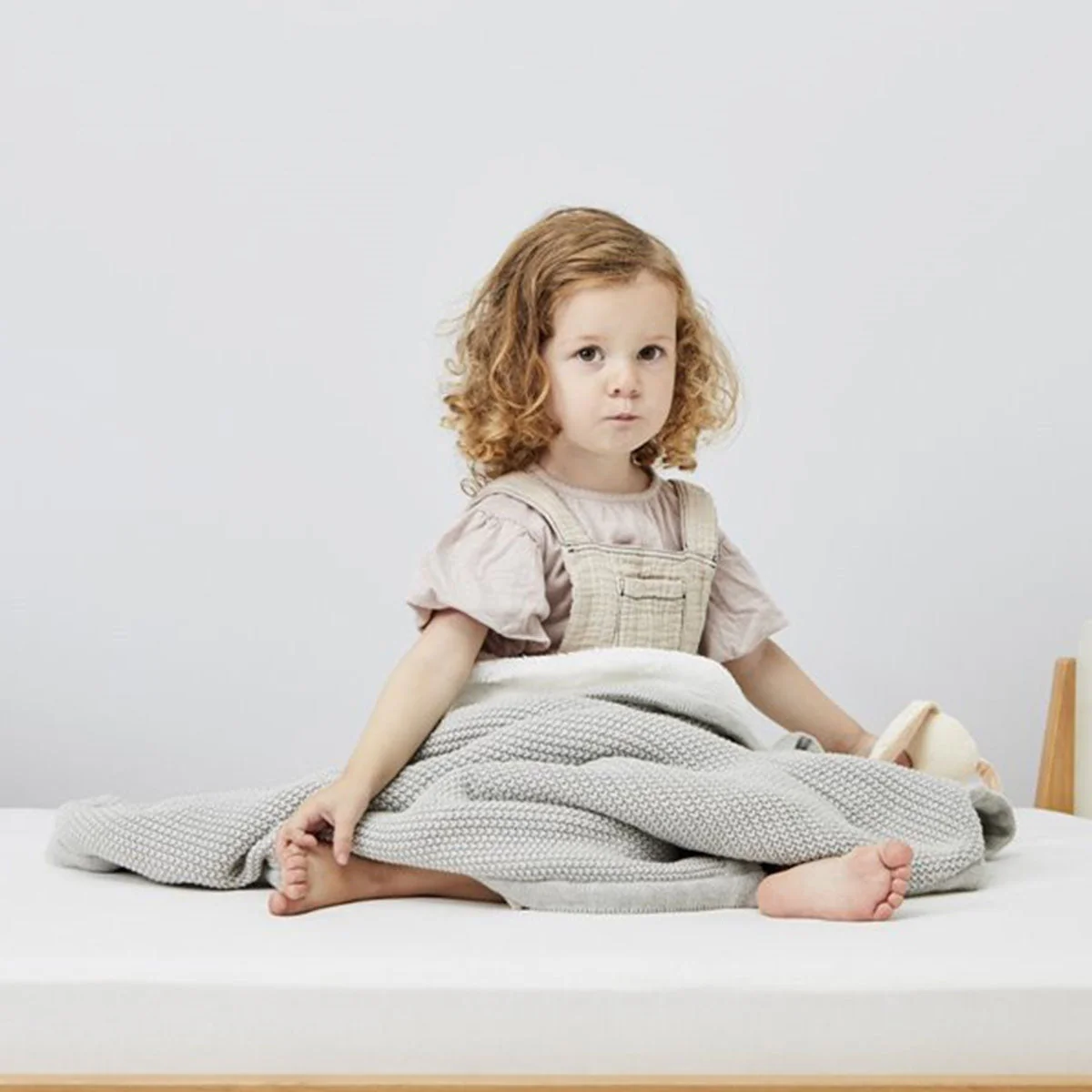 Little Green Sheep Organic Knitted Fleece Baby Blanket - Image 6