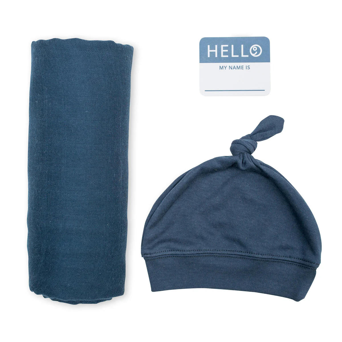 Lulujo - Bamboo Hat and Swaddle Blanket Gift Set - Navy - Image 2