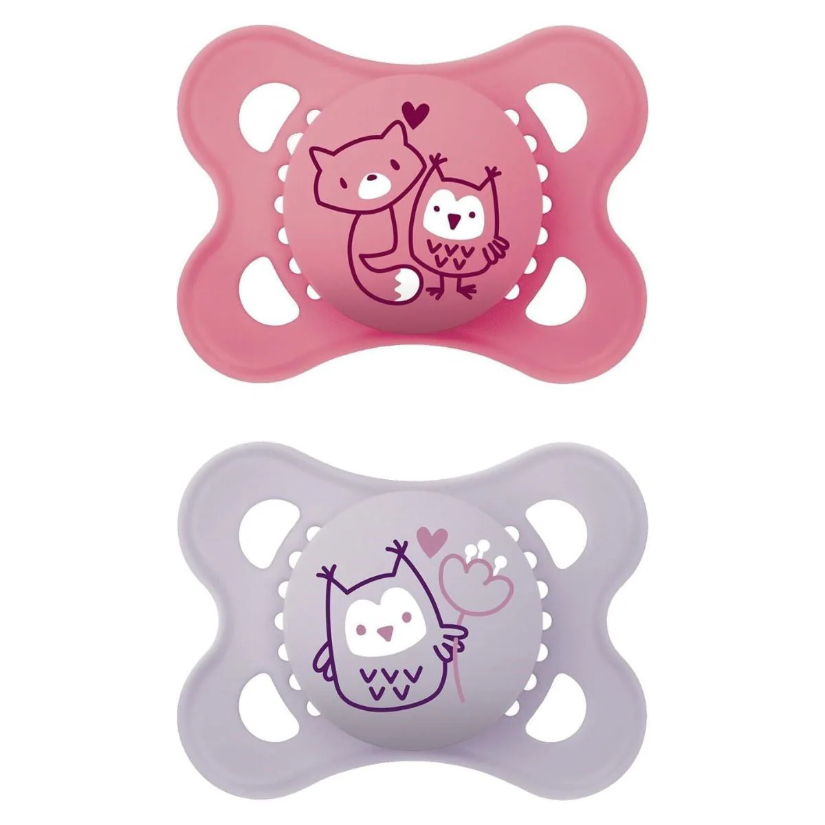 MAM Pure Original 2-6M Soother 2pk - Girl