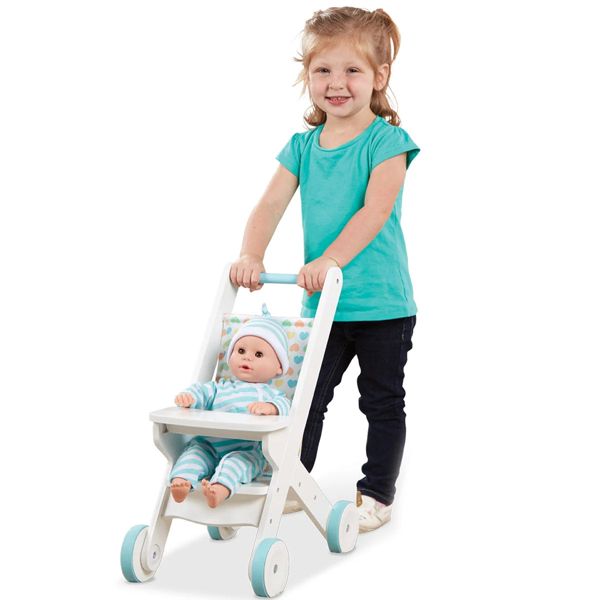 Melissa & Doug Mine To Love - Wooden Play Dolls Stroller - Image 6