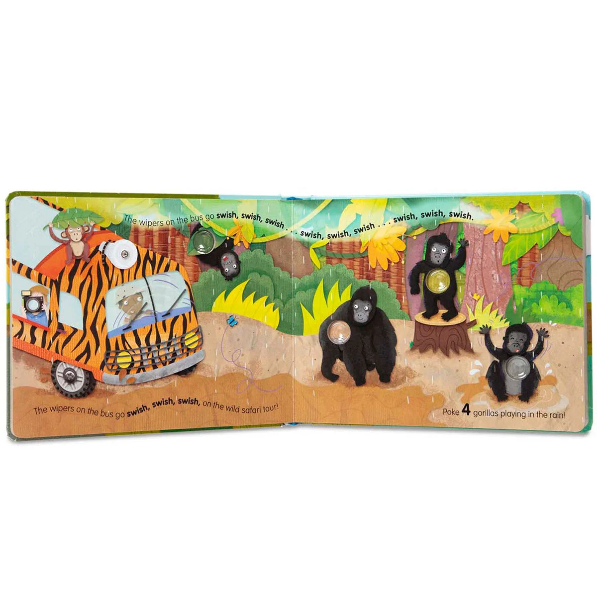 Melissa & Doug Poke-A-Dot Interactive Book, The Wheels on the Bus Wild Safari - Image 3