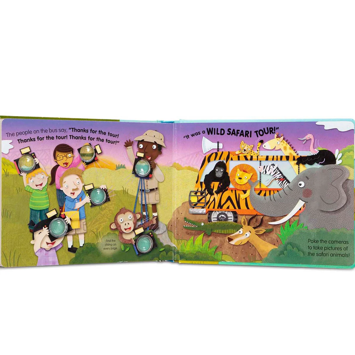 Melissa & Doug Poke-A-Dot Interactive Book, The Wheels on the Bus Wild Safari - Image 5