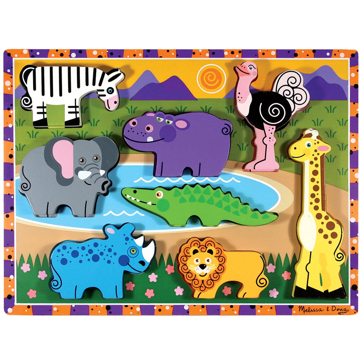 Melissa & Doug Safari Animals Chunky Puzzle - Image 2