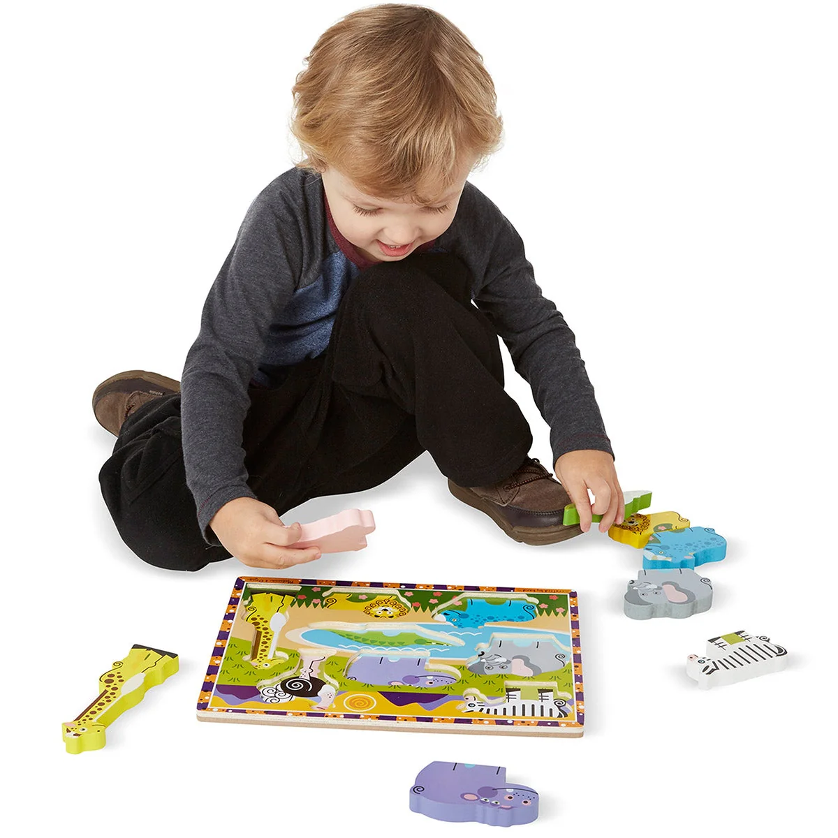 Melissa & Doug Safari Animals Chunky Puzzle - Image 3