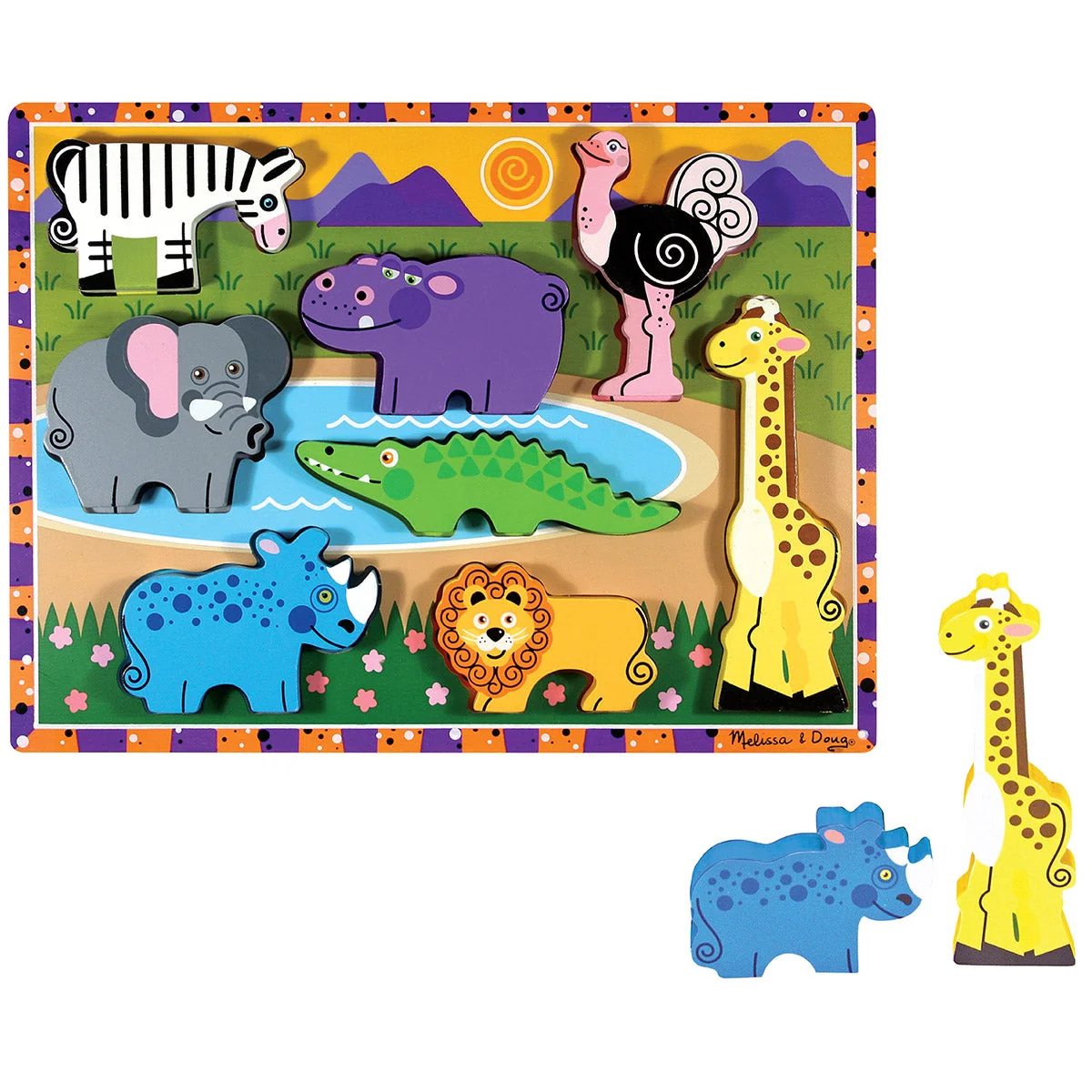 Melissa & Doug Safari Animals Chunky Puzzle - Image 9