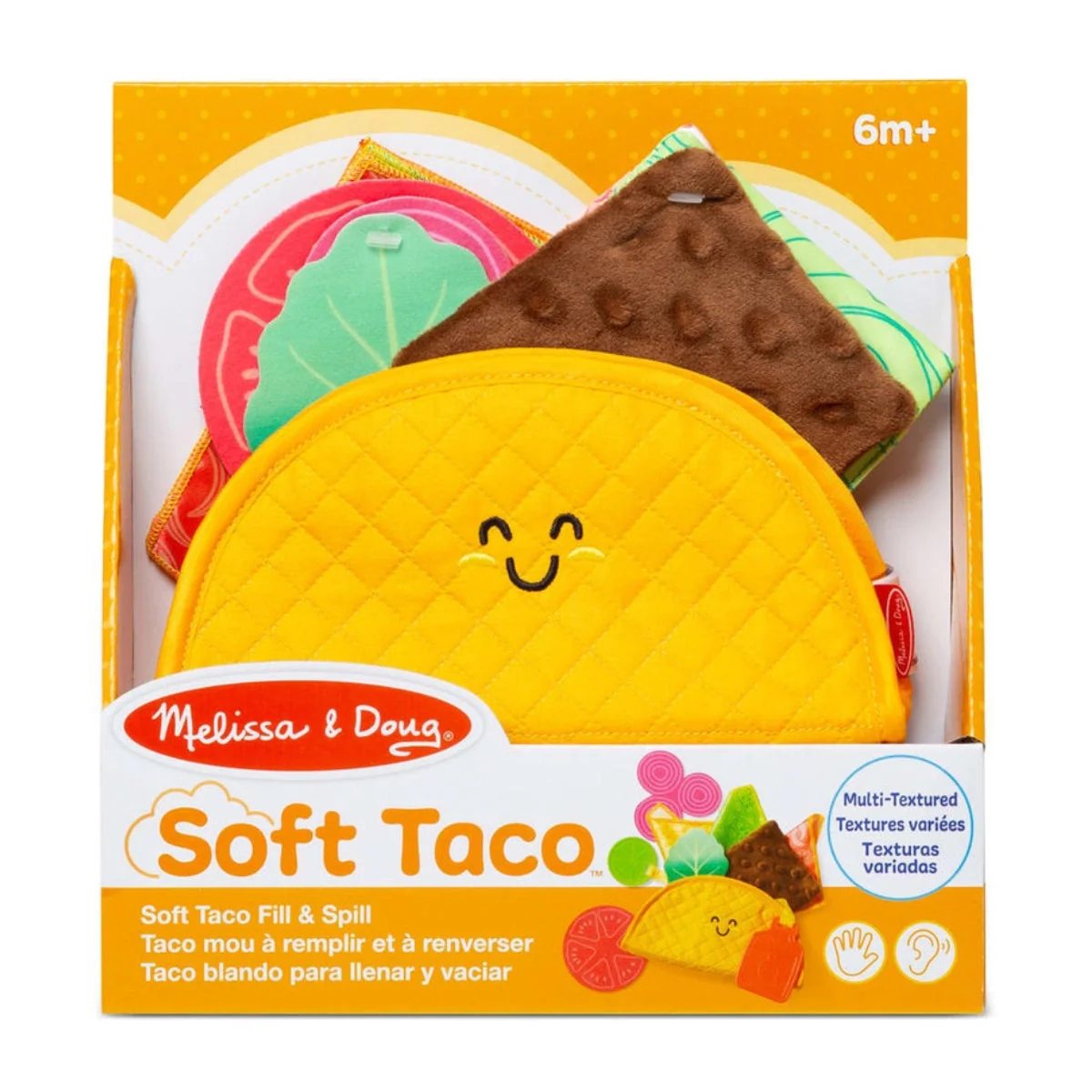Melissa & Doug Touch & Feel Taco Soft Toy, 6 months+ - Image 9