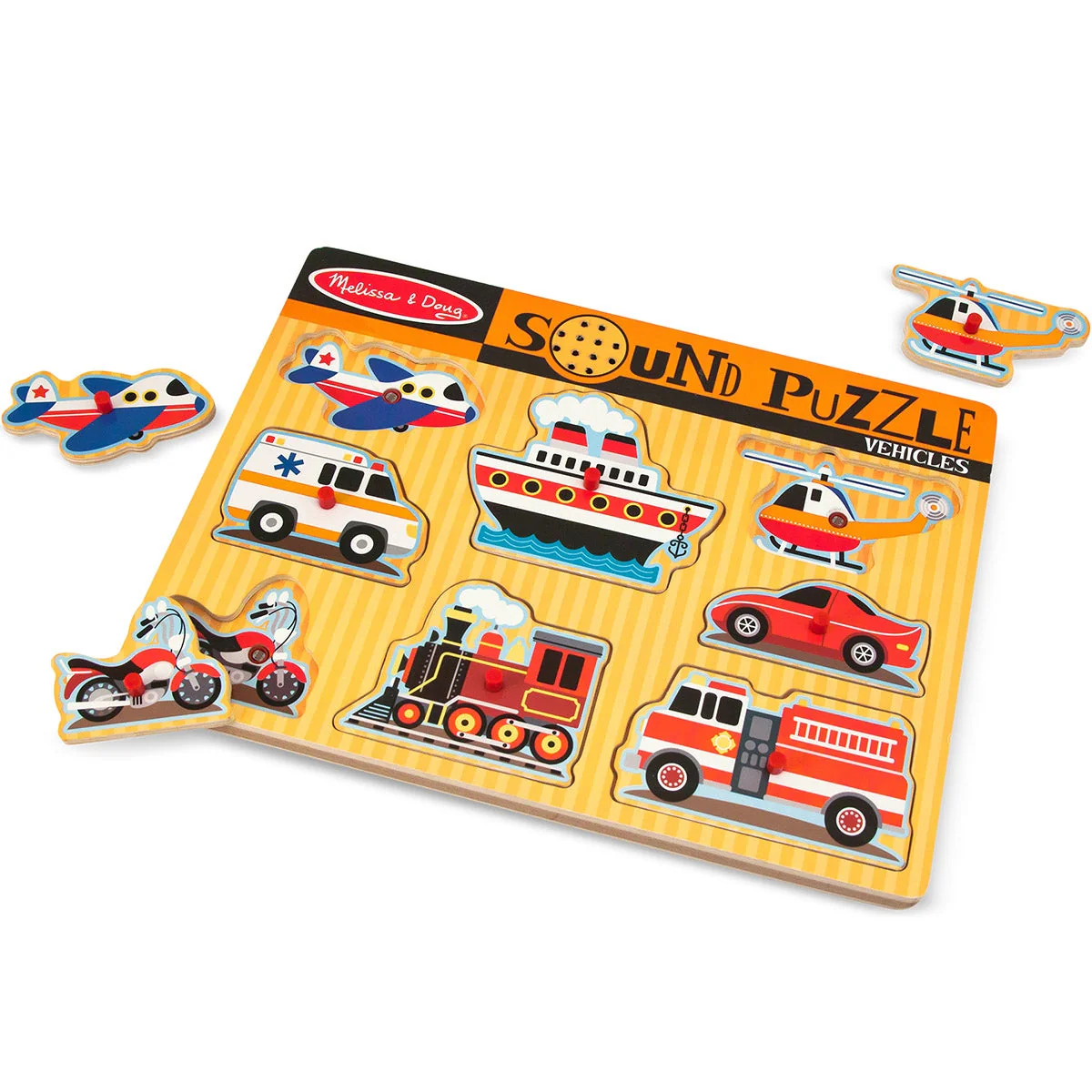 Melissa & Doug Vehicles Sound Peg Puzzle - Image 2