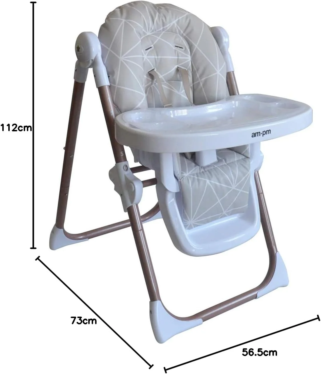 My Babiie Christina Milian AMPM Geometric Mocha Premium Highchair - Image 6
