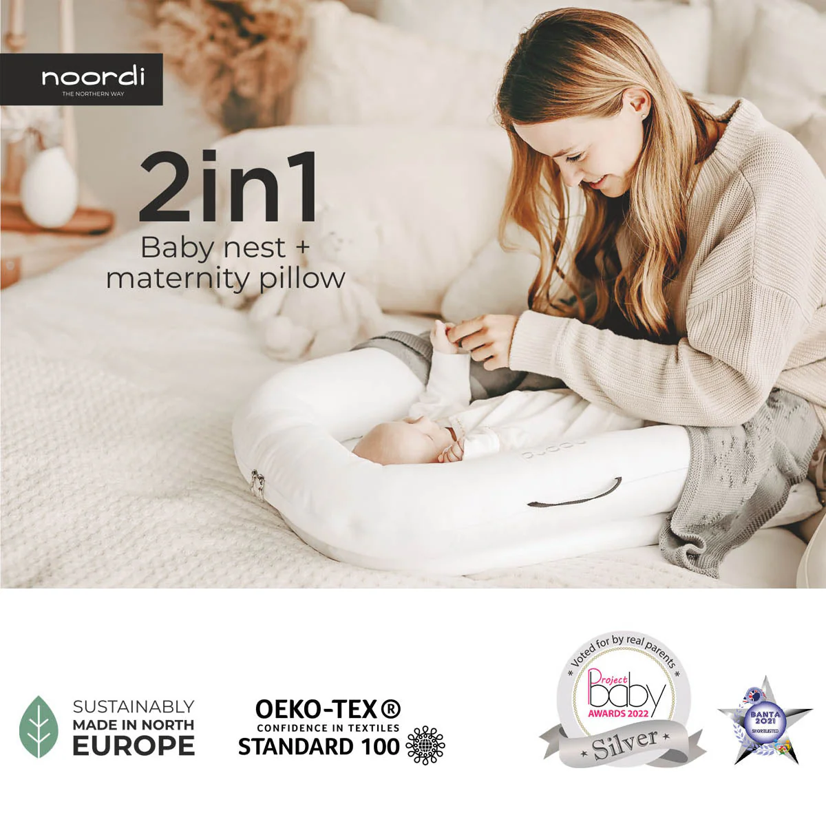 Noordi 2in1 Baby Nest + Maternity Pillow - Image 8