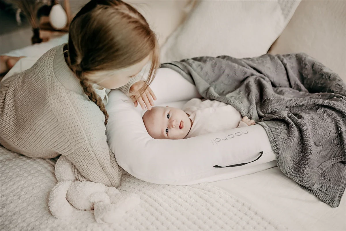 Noordi 2in1 Deluxe Baby Nest & Maternity Pillow with Silver-Ion Cotton, White - Image 11