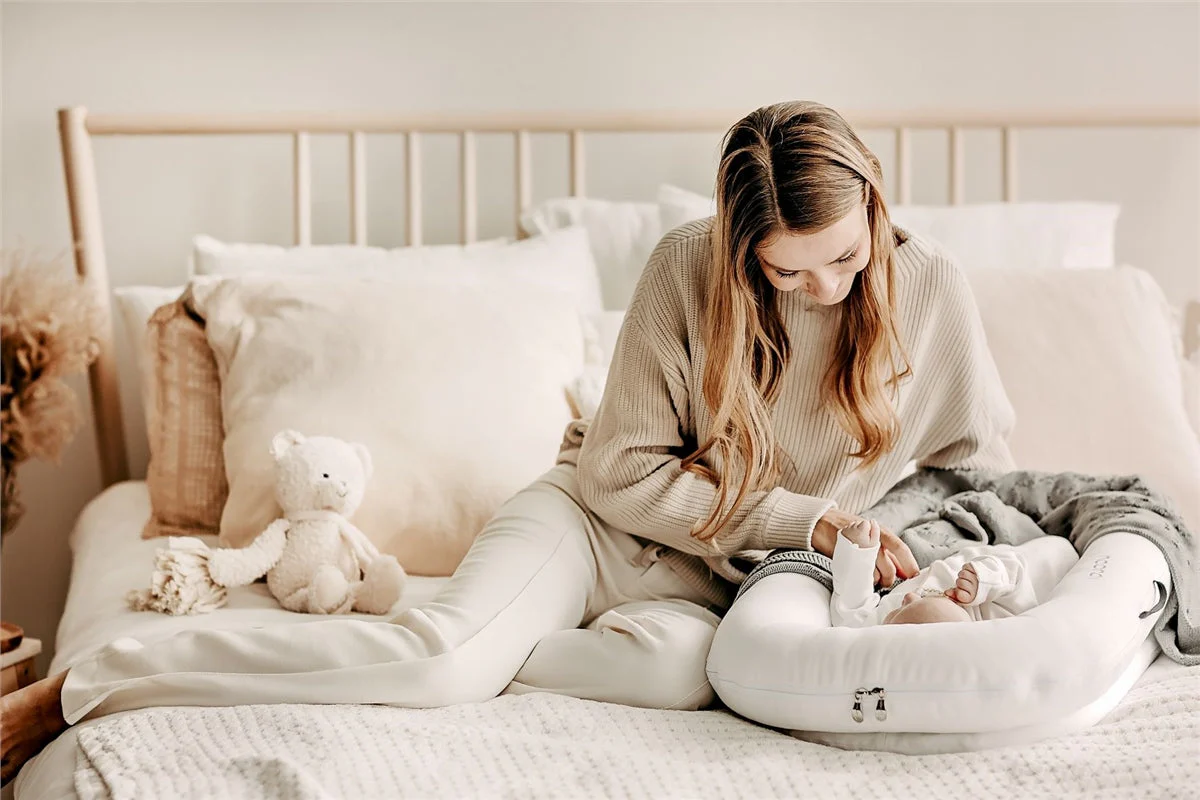Noordi 2in1 Deluxe Baby Nest & Maternity Pillow with Silver-Ion Cotton, White - Image 15