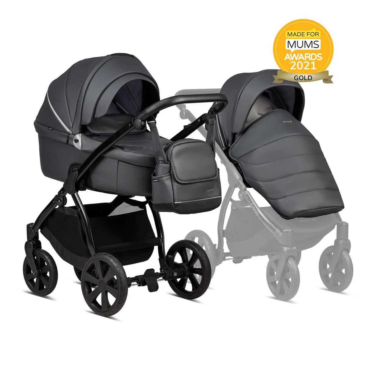 Noordi Fjordi V1 Leather 3-in-1 Travel System – Eco-Leather Pram with ThermoCot™ & i-Size Car Seat - Image 16