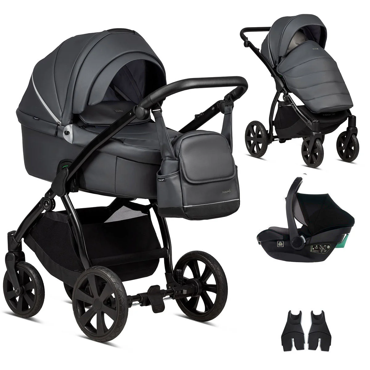 Noordi Fjordi V1 Leather 3-in-1 Travel System – Eco-Leather Pram with ThermoCot™ & i-Size Car Seat - Image 47