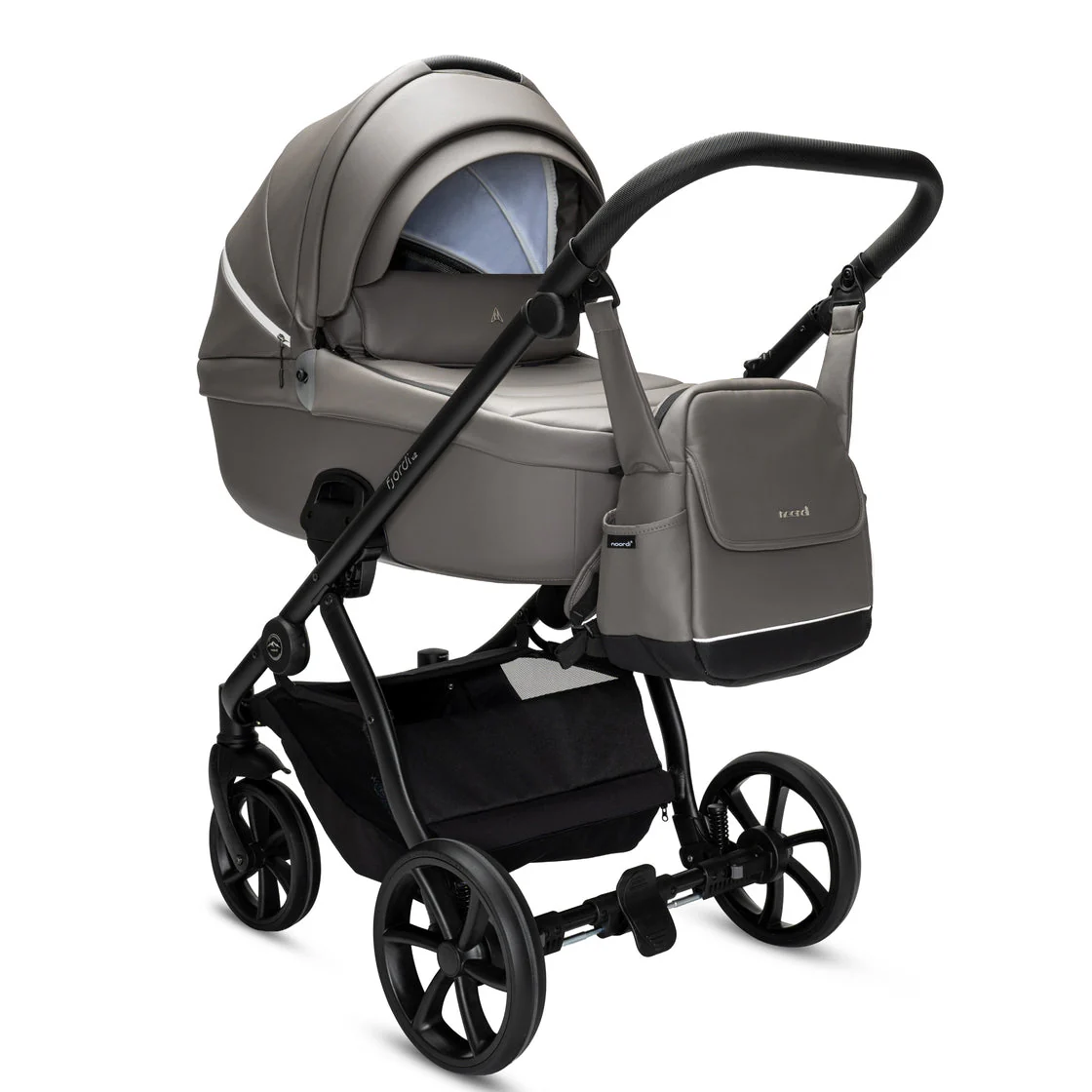 Noordi Fjordi V2 Leather - 2in1 Pushchair with ThermoCot™ Carrycot- Stone Grey - Image 2