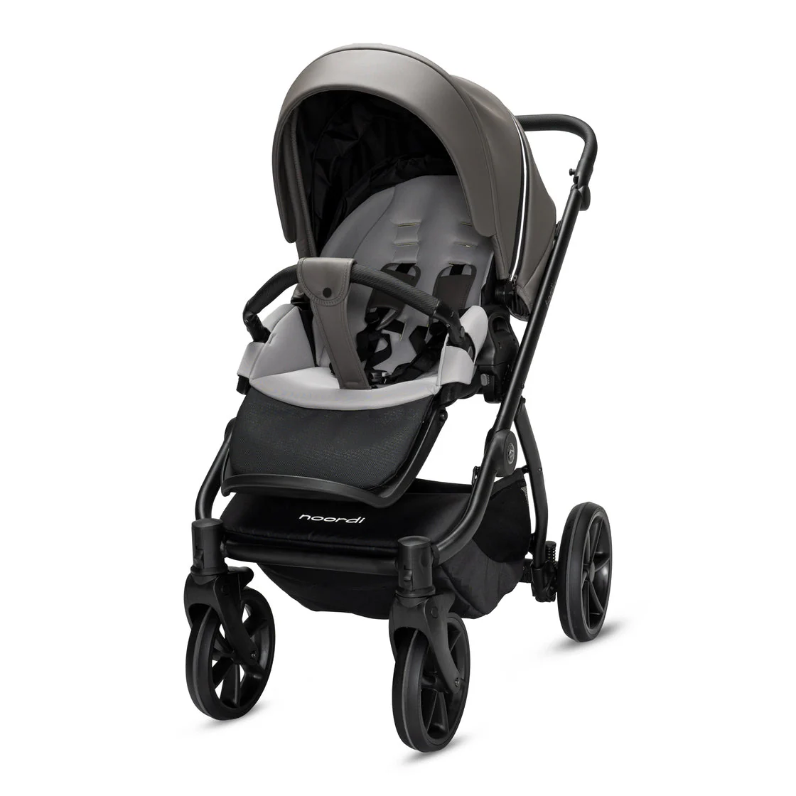 Noordi Fjordi V2 Leather - 2in1 Pushchair with ThermoCot™ Carrycot- Stone Grey - Image 6