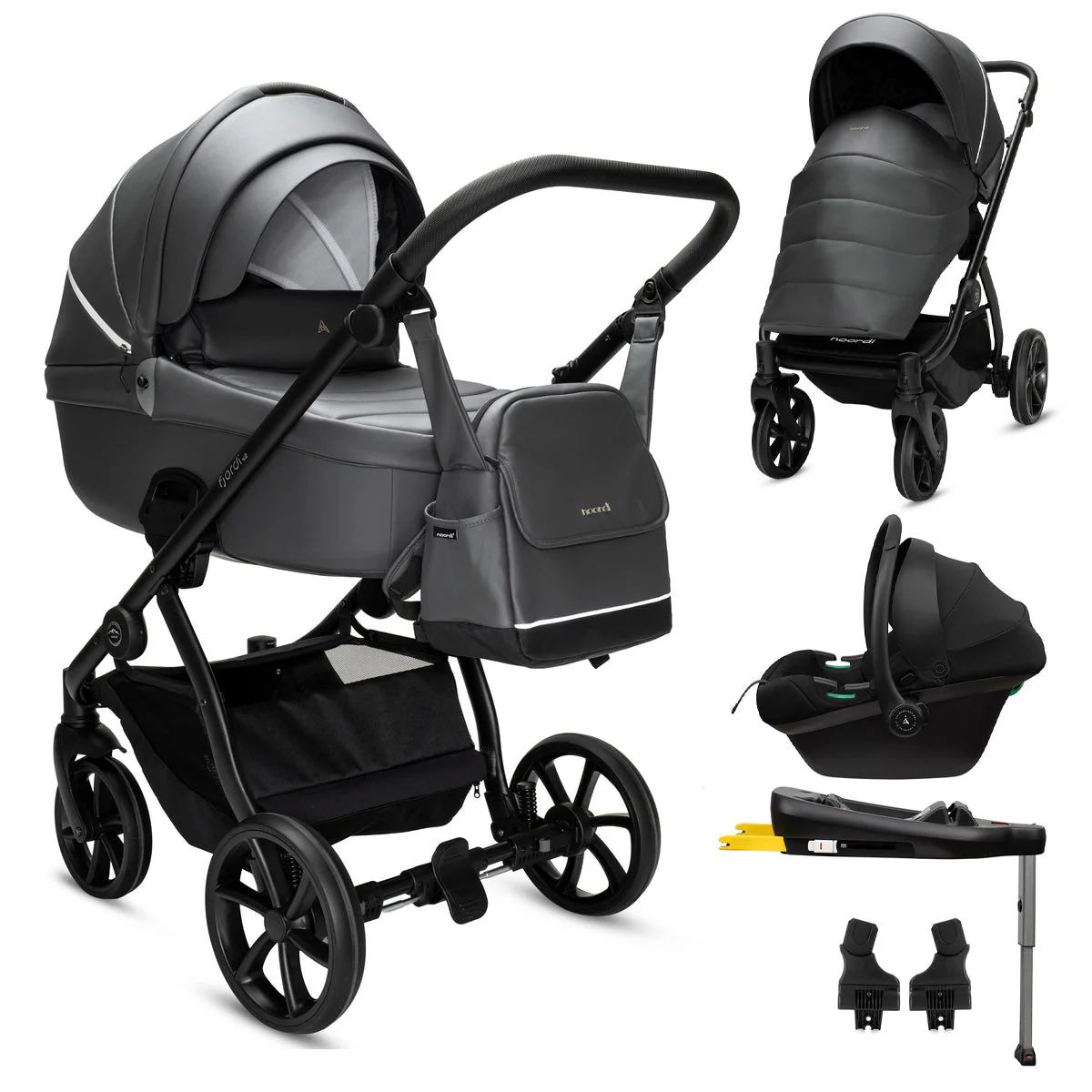 Noordi Fjordi V2 Leather 3in1 with Travel Carrier Car Seat - Stone Grey (OPEN BOX) (Copy)