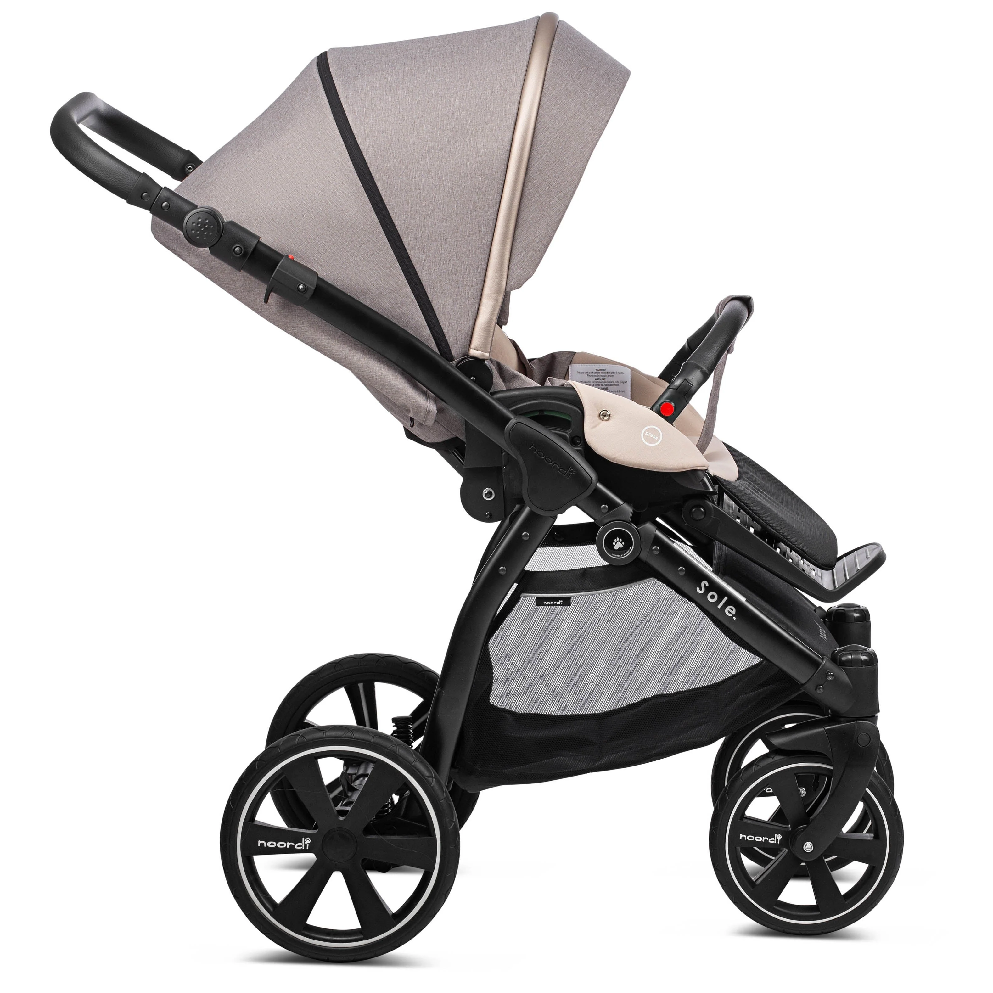 Noordi Sole Go 3in1 + Travel Carrier Car Seat, Beige - Image 18