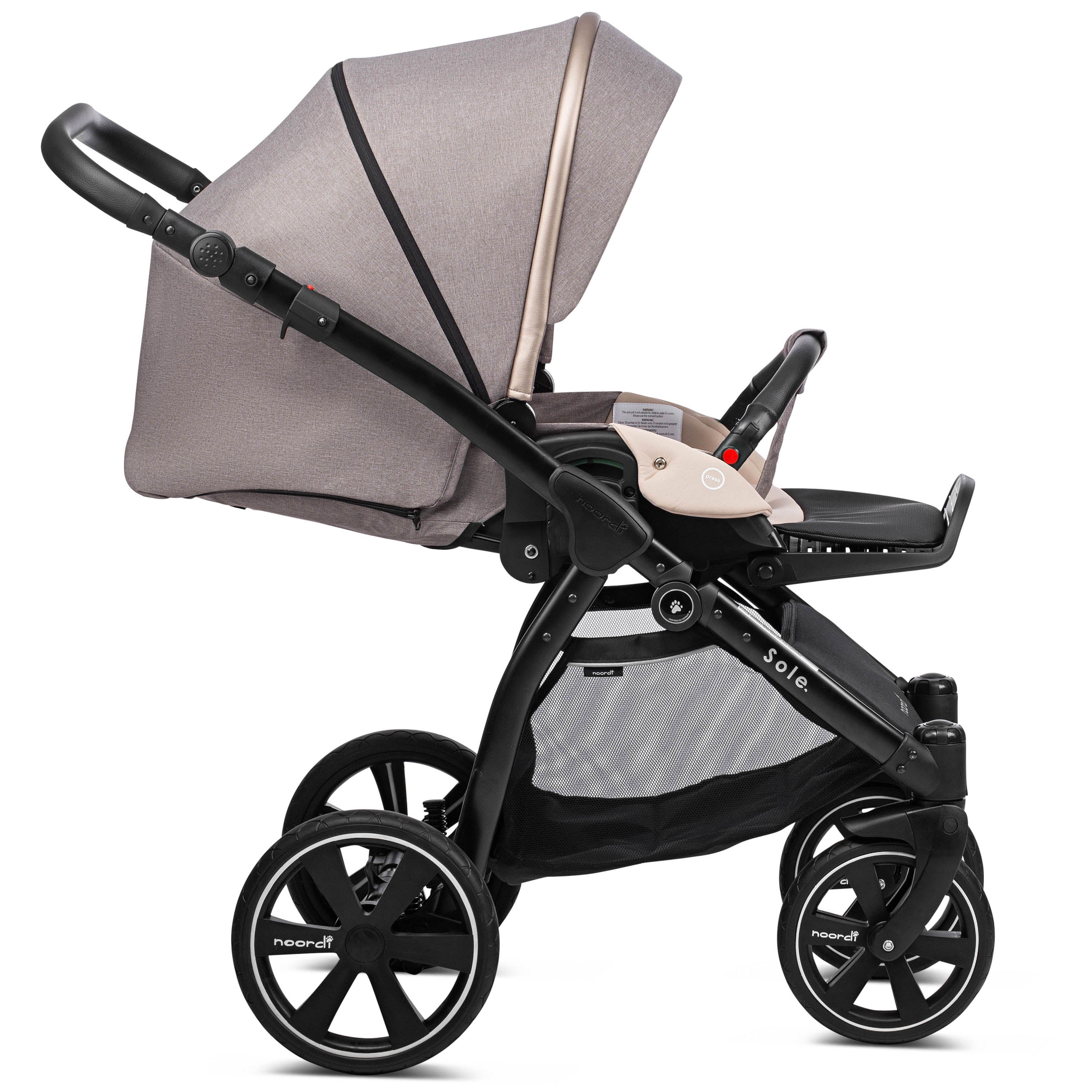 Noordi Sole Go 3in1 + Travel Carrier Car Seat, Beige - Image 19