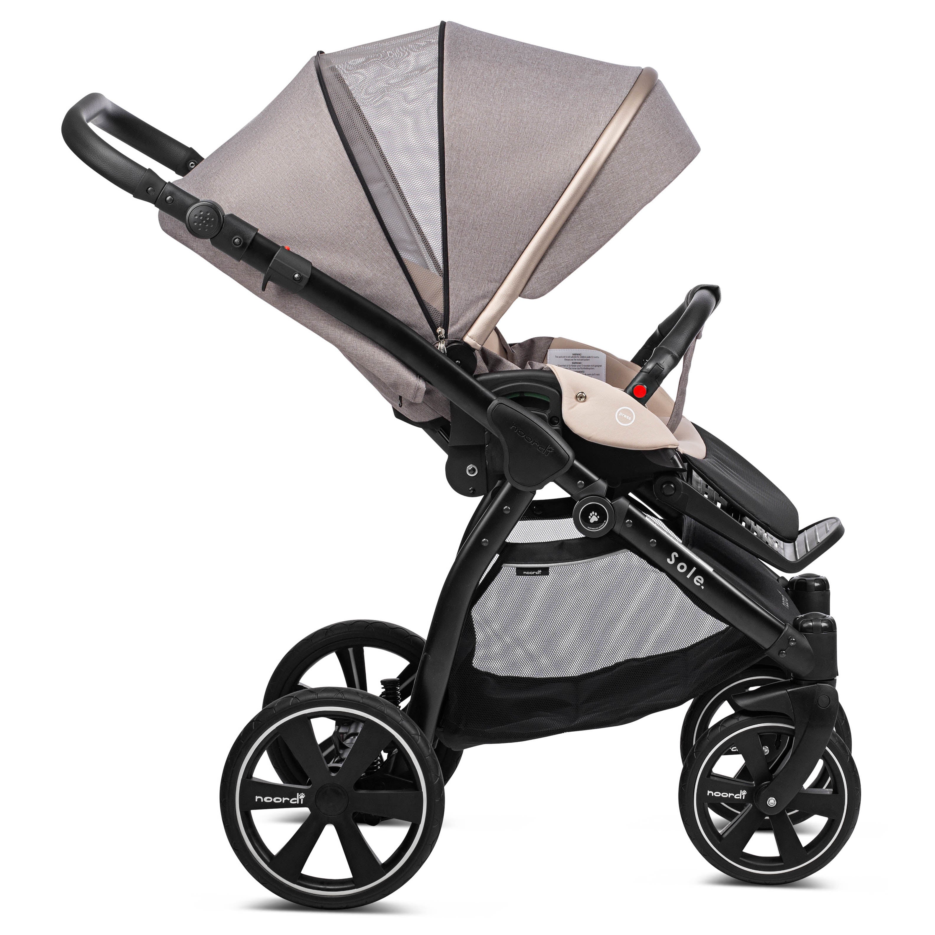 Noordi Sole Go 3in1 + Travel Carrier Car Seat, Beige - Image 20