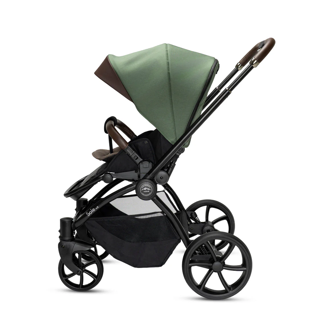 Noordi Sole V3 - 3in1 Travel System with ThermoCot Carrycot + Terra i-Size Car Seat, Woodland Green - Image 3